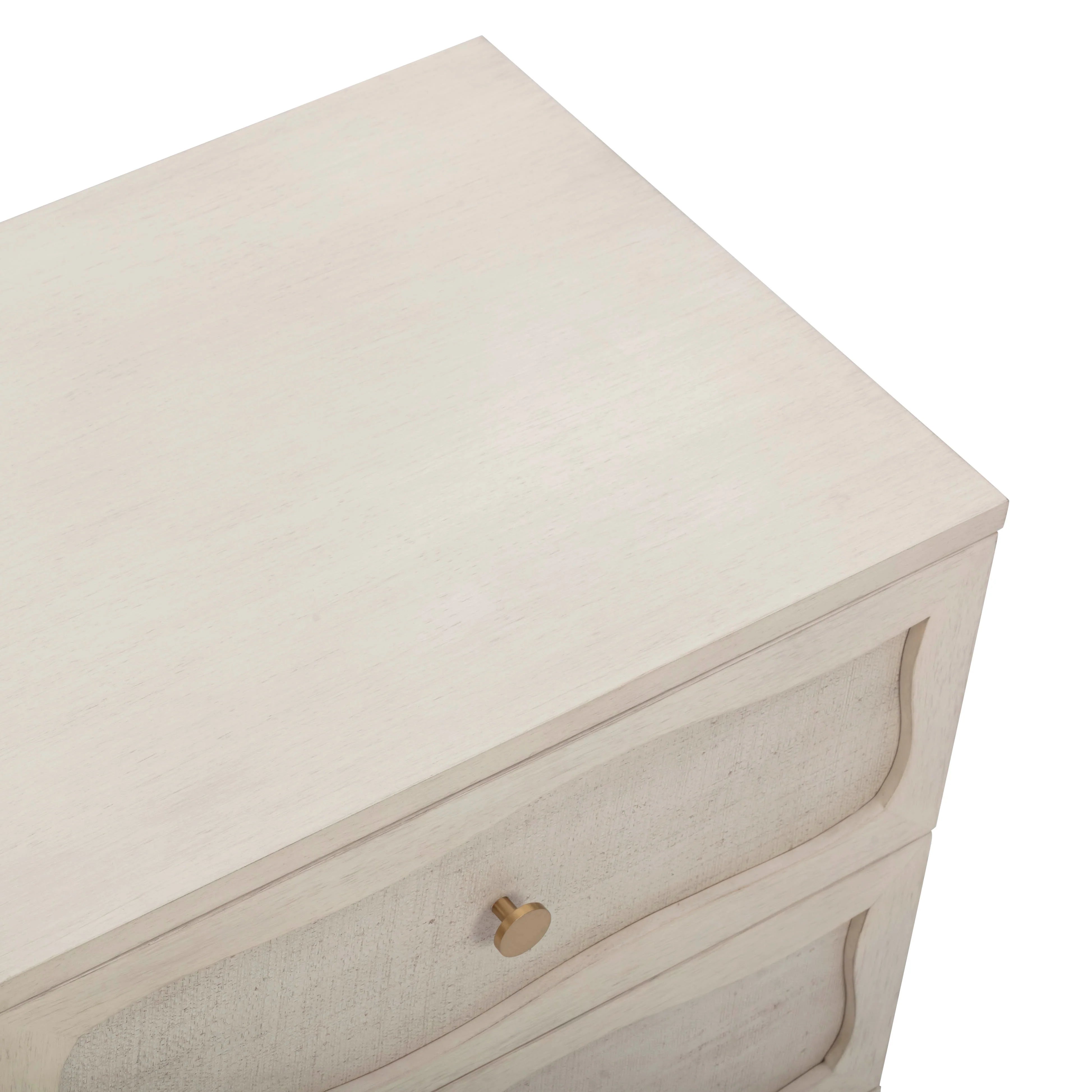 Grappa 22" Wood & Raffia Wavy 2-Drawer Nightstand