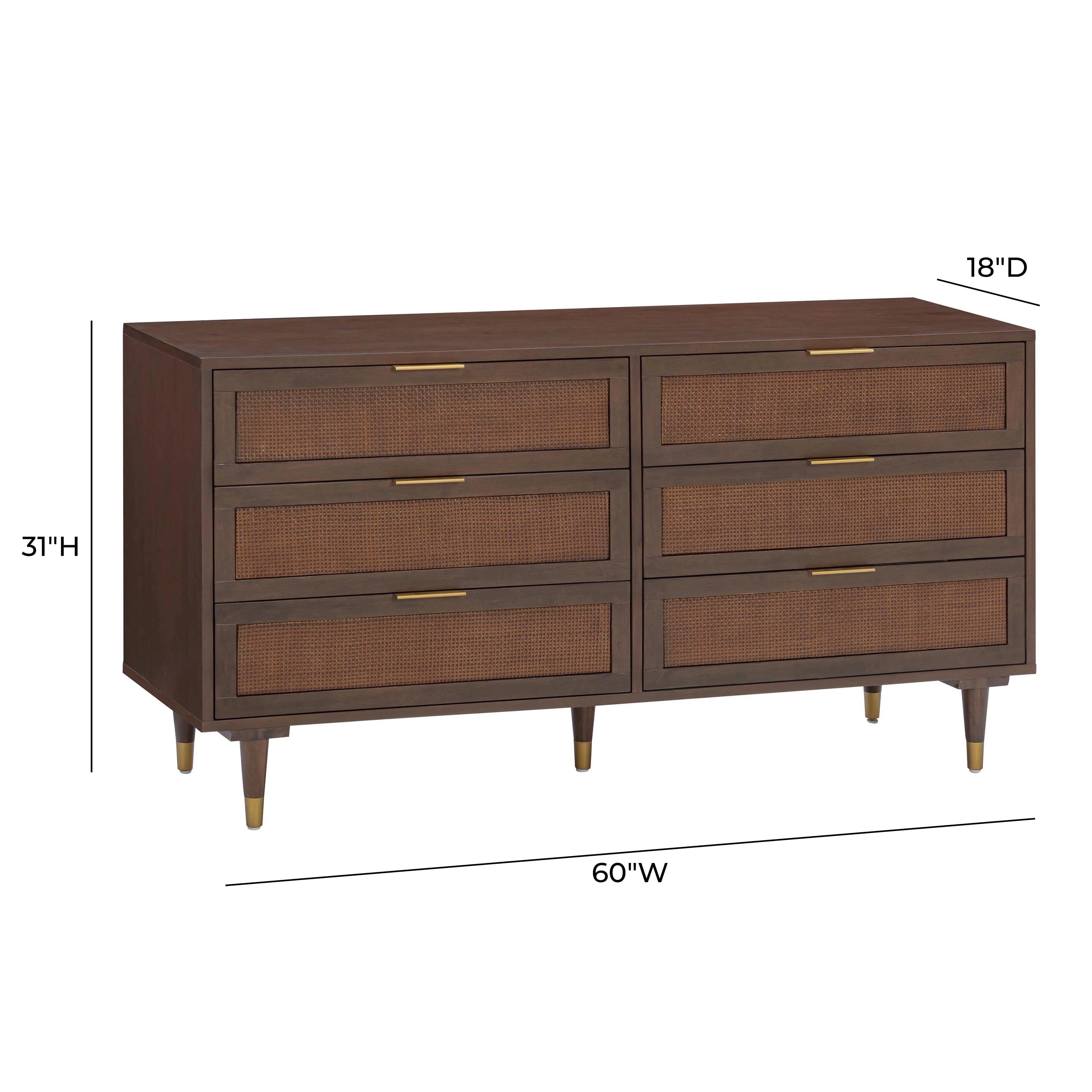 Commode Sierra à 6 tiroirs 