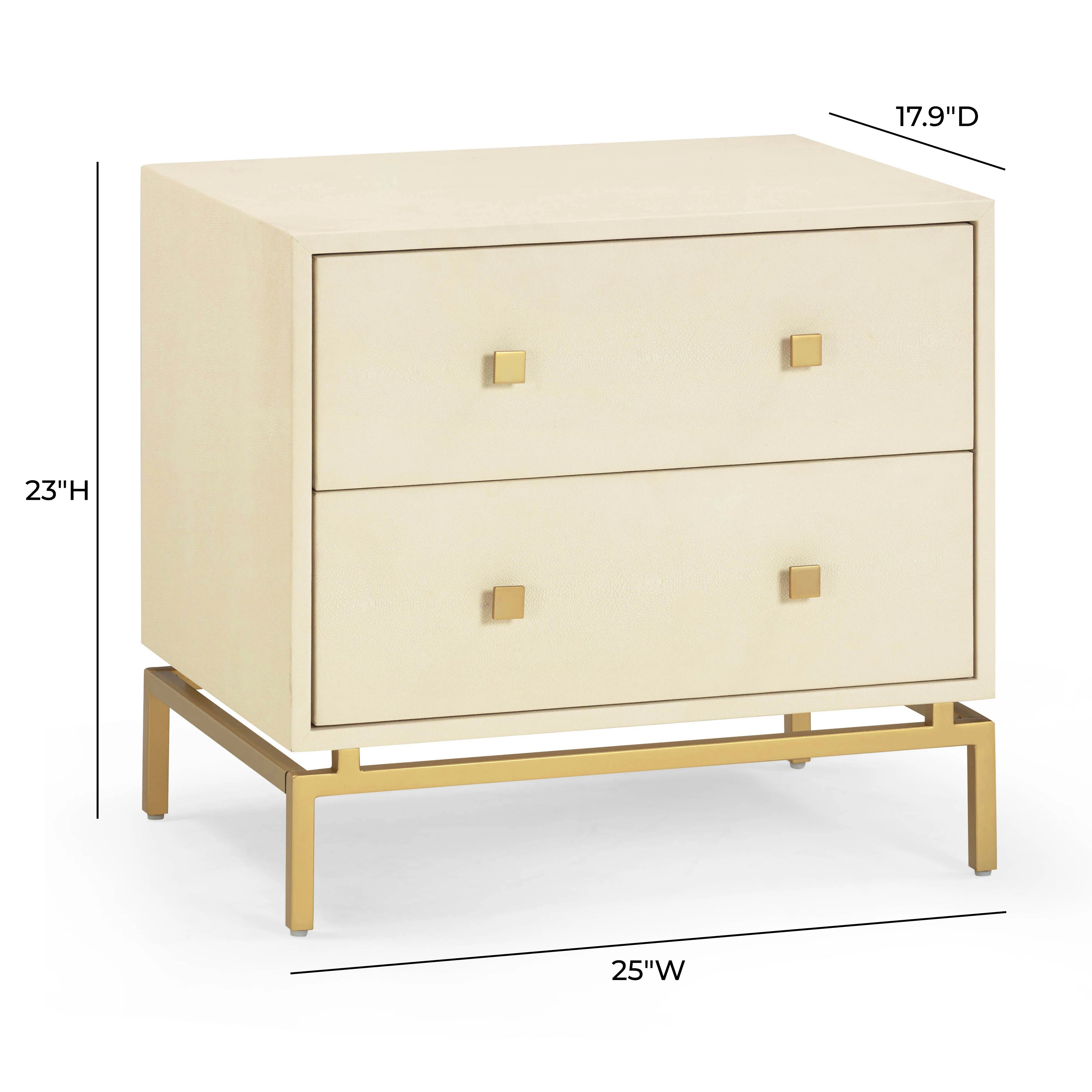 Pesce 25" Faux Shagreen 2-Drawer Nightstand