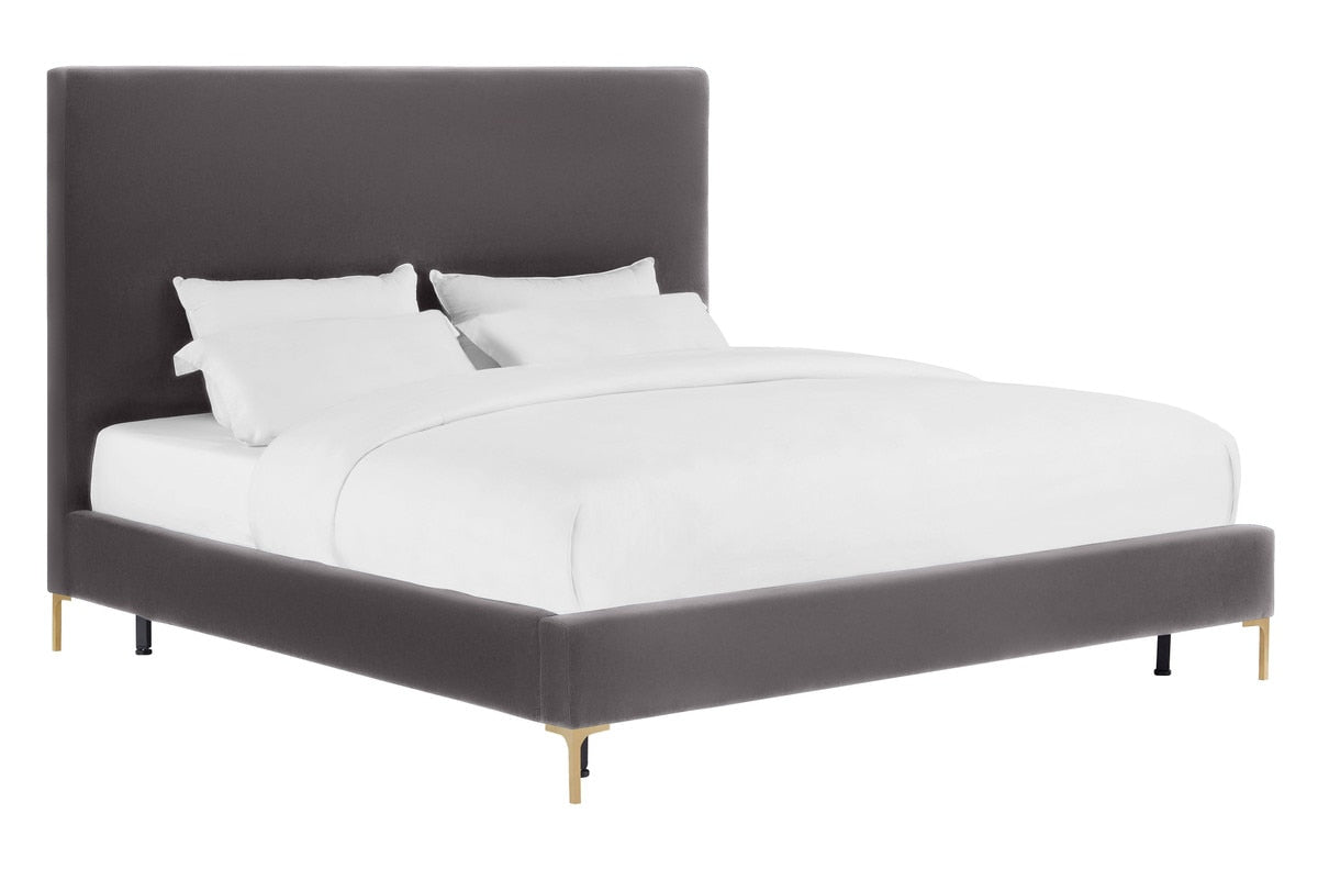 Delilah Grey Velvet Bed