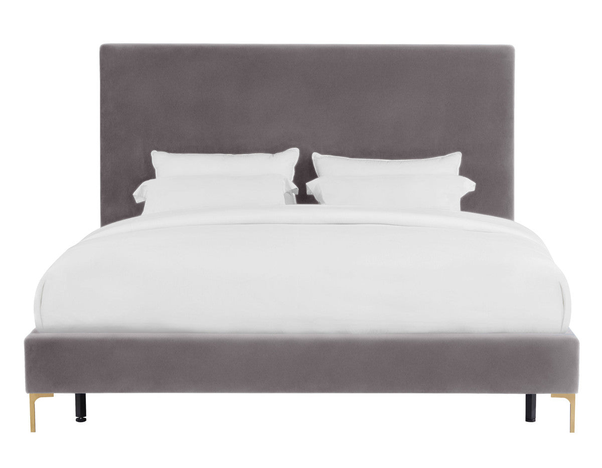 Delilah Grey Velvet Bed