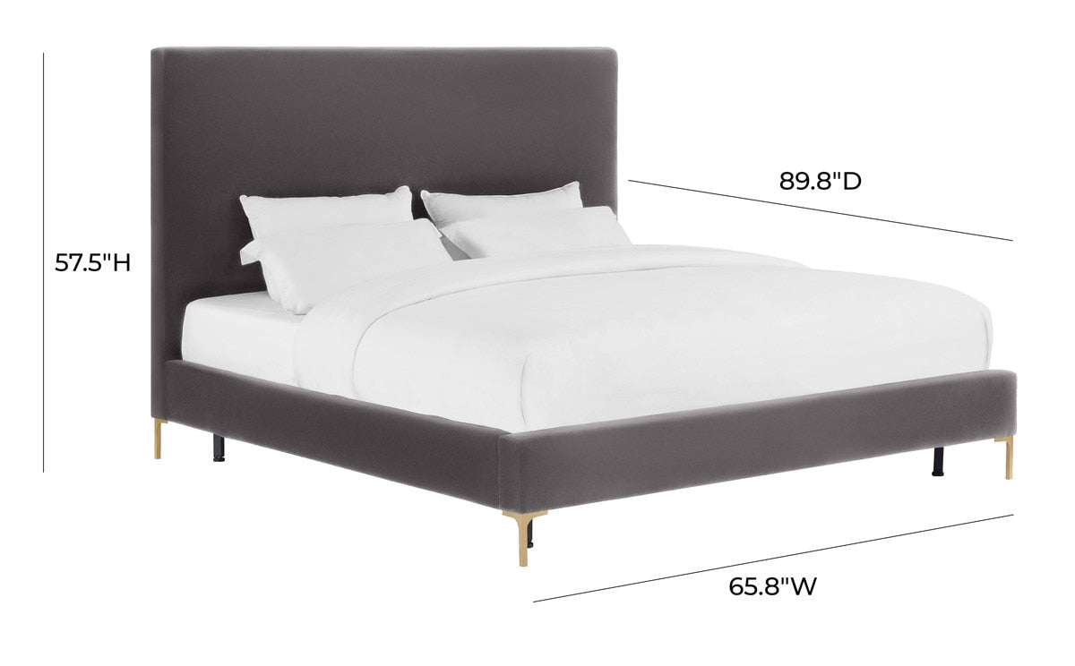 Delilah Grey Velvet Bed