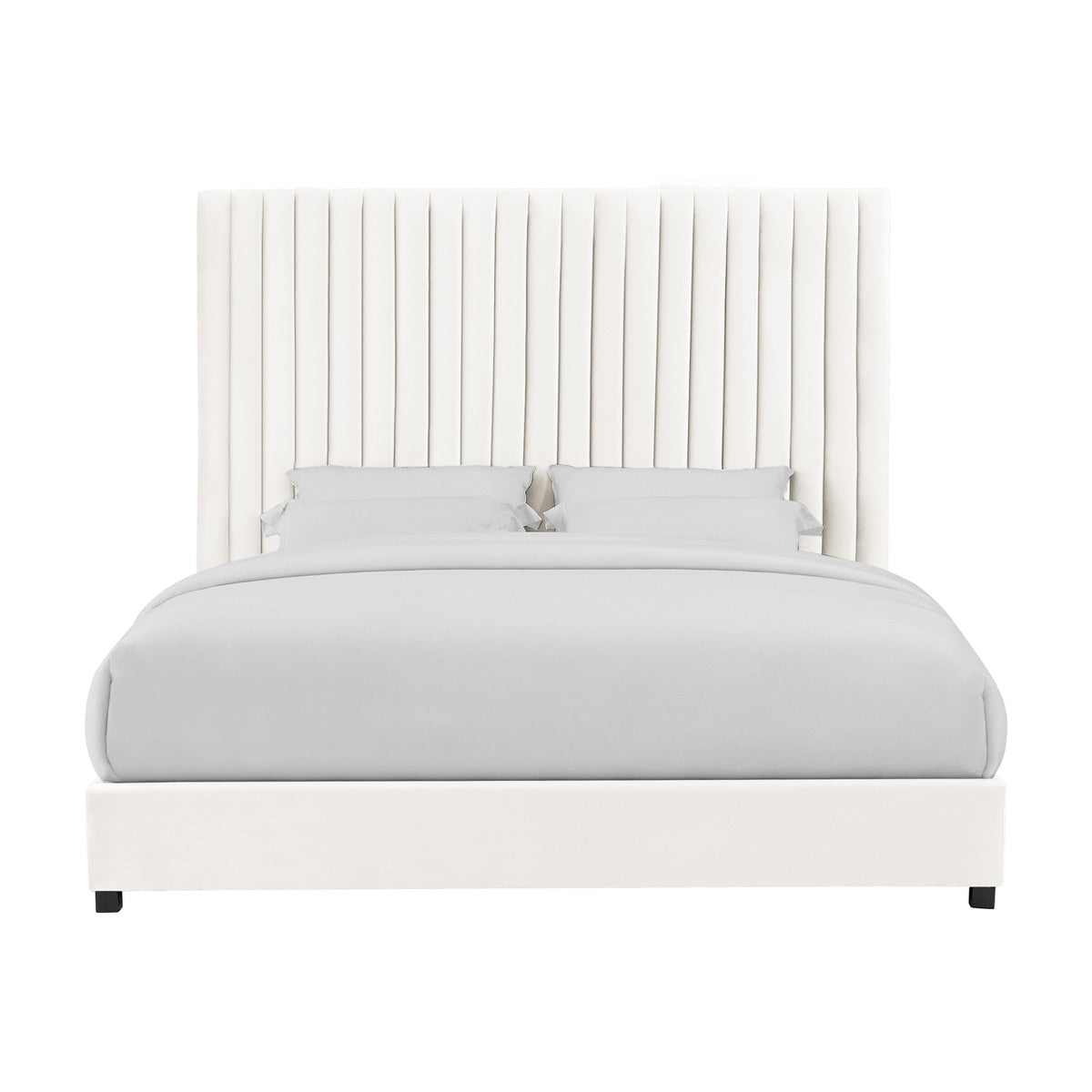 Arabelle White Velvet Bed