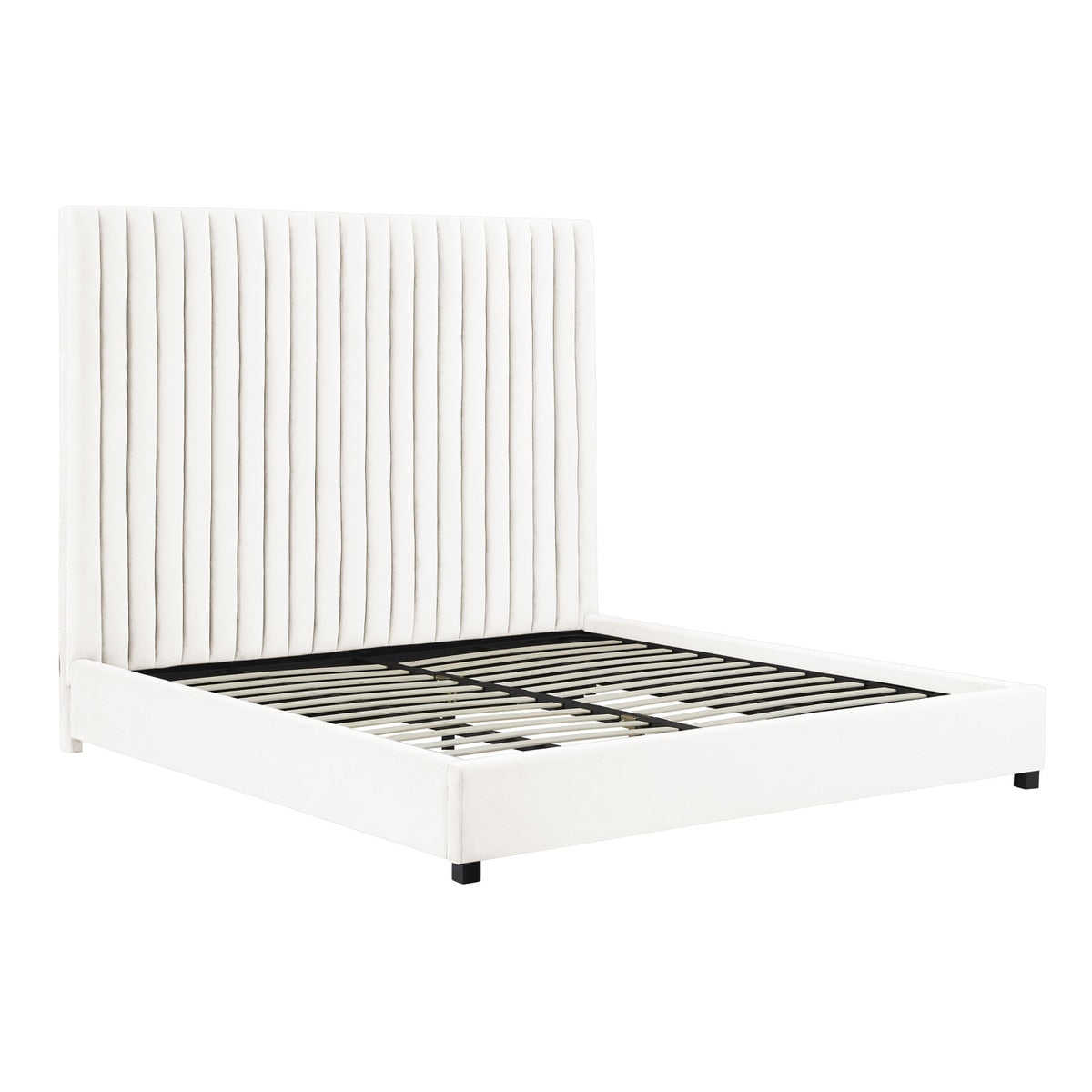 Arabelle White Velvet Bed