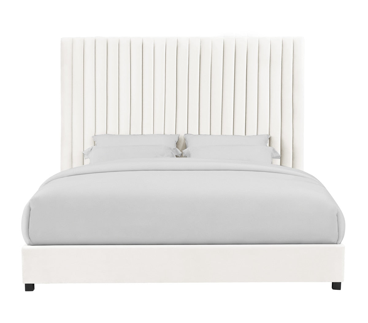 Arabelle White Velvet Bed