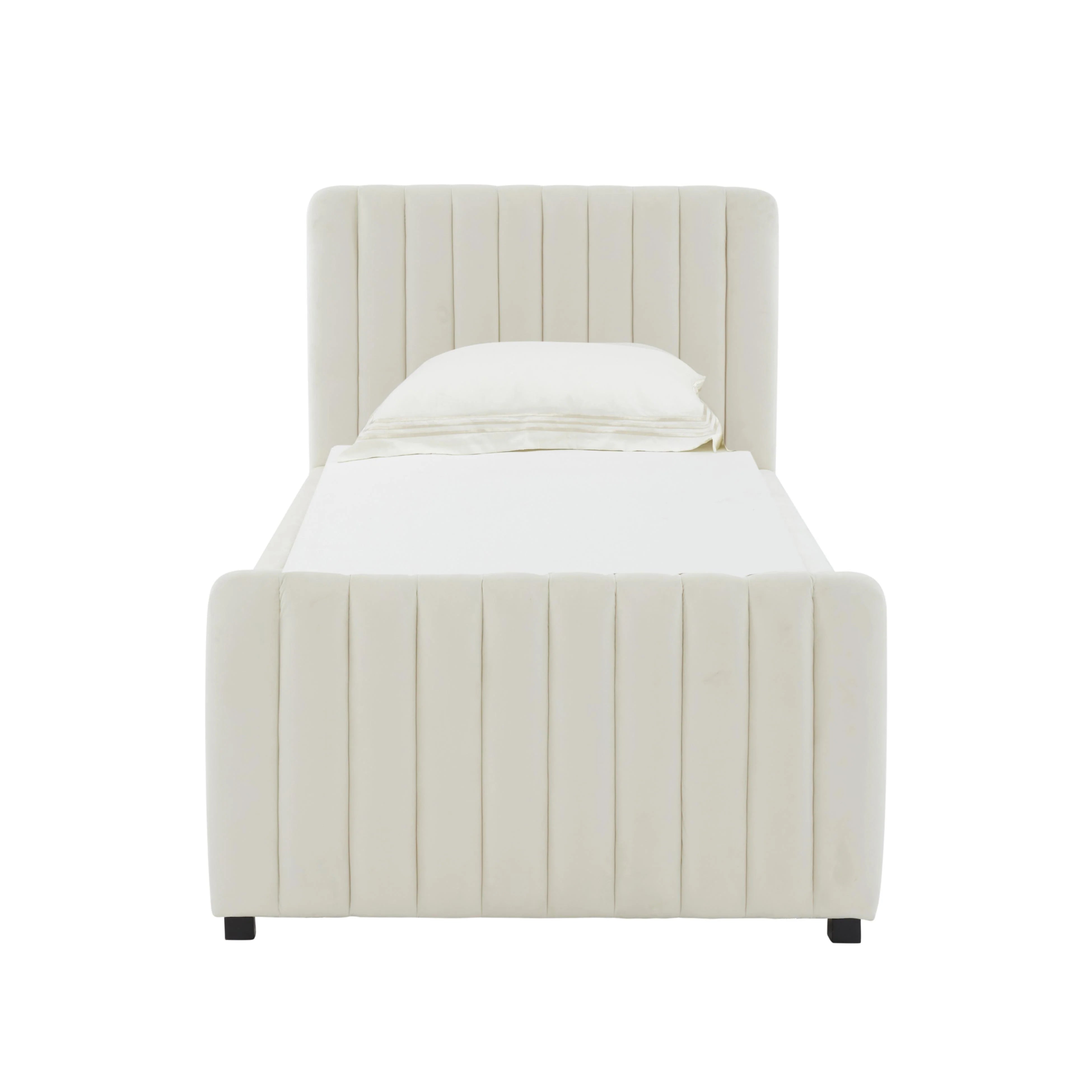 Angela Performance Velvet Trundle Bed in Twin