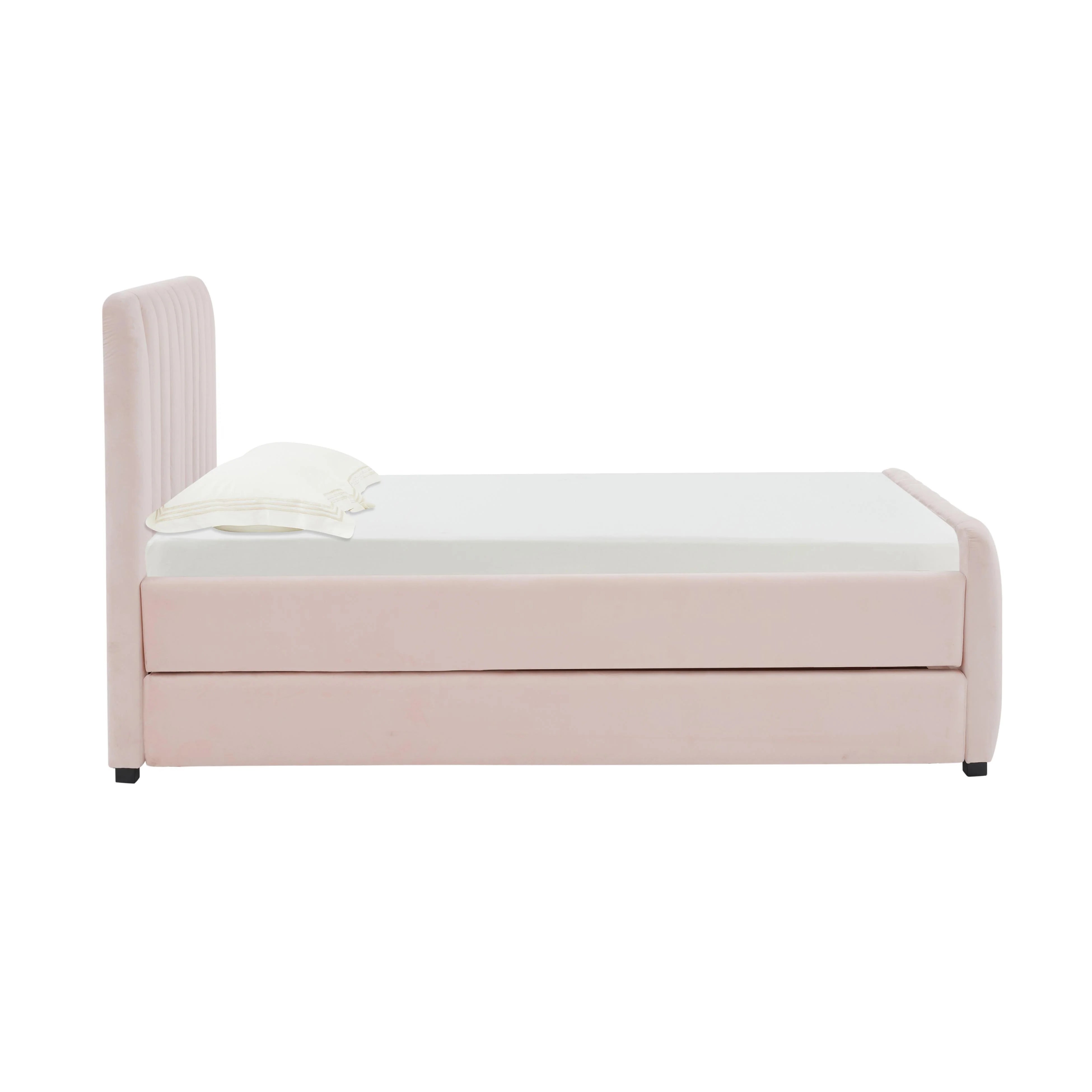 Angela Performance Velvet Trundle Bed in Twin