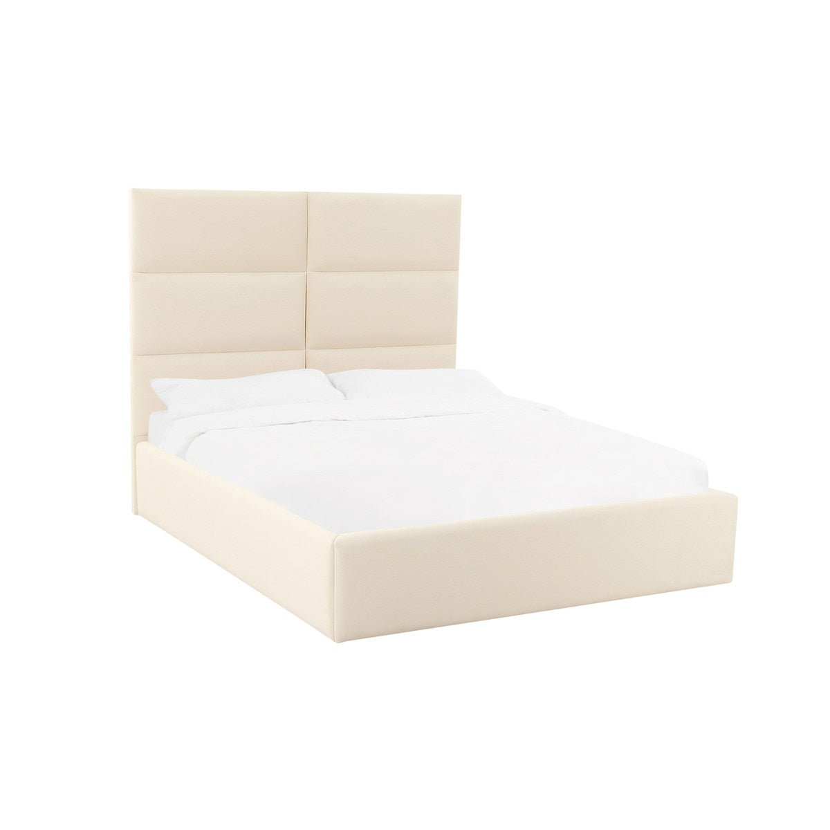 Eliana Cream Velvet Bed