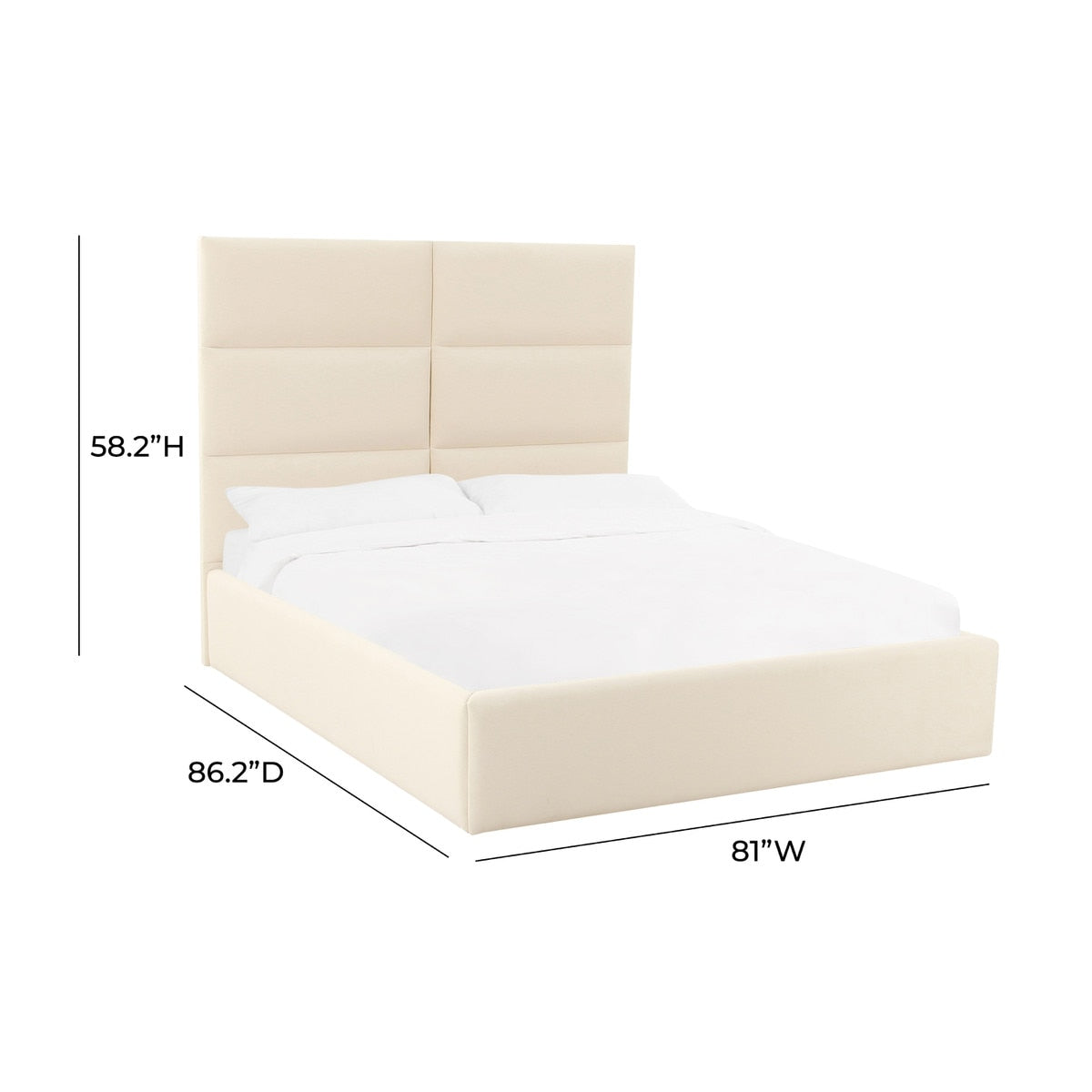 Eliana Cream Velvet Bed