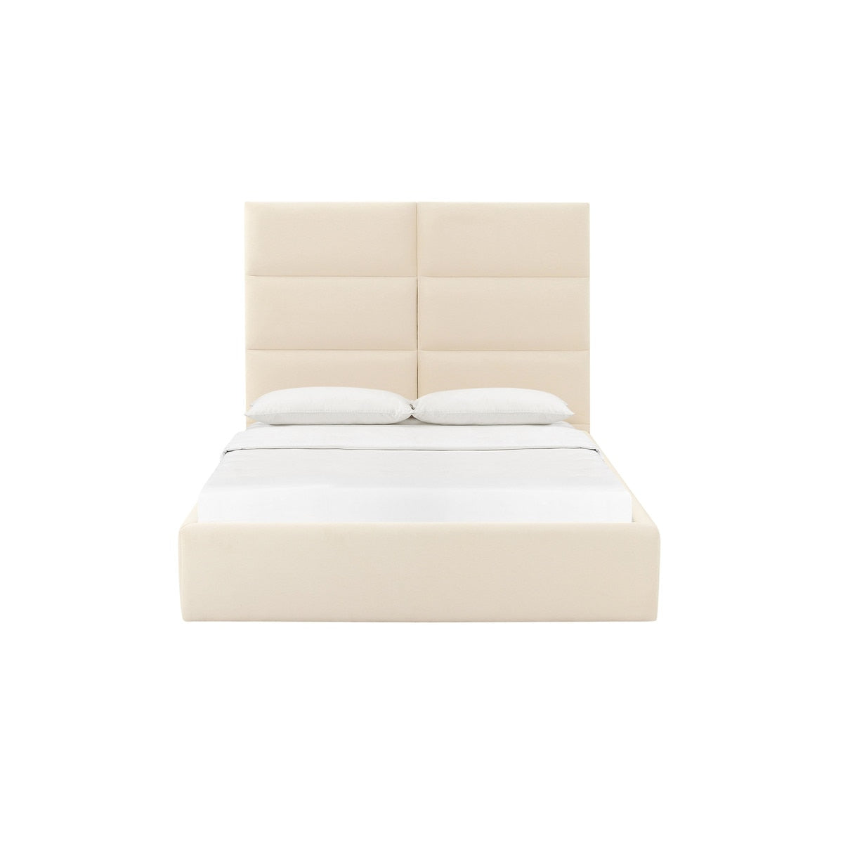 Eliana Cream Velvet Bed