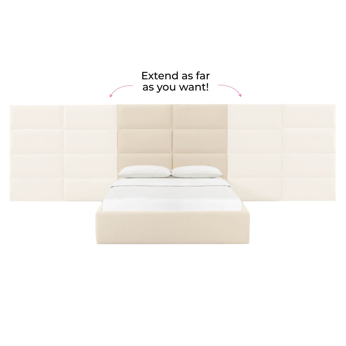 Eliana Cream Velvet Bed