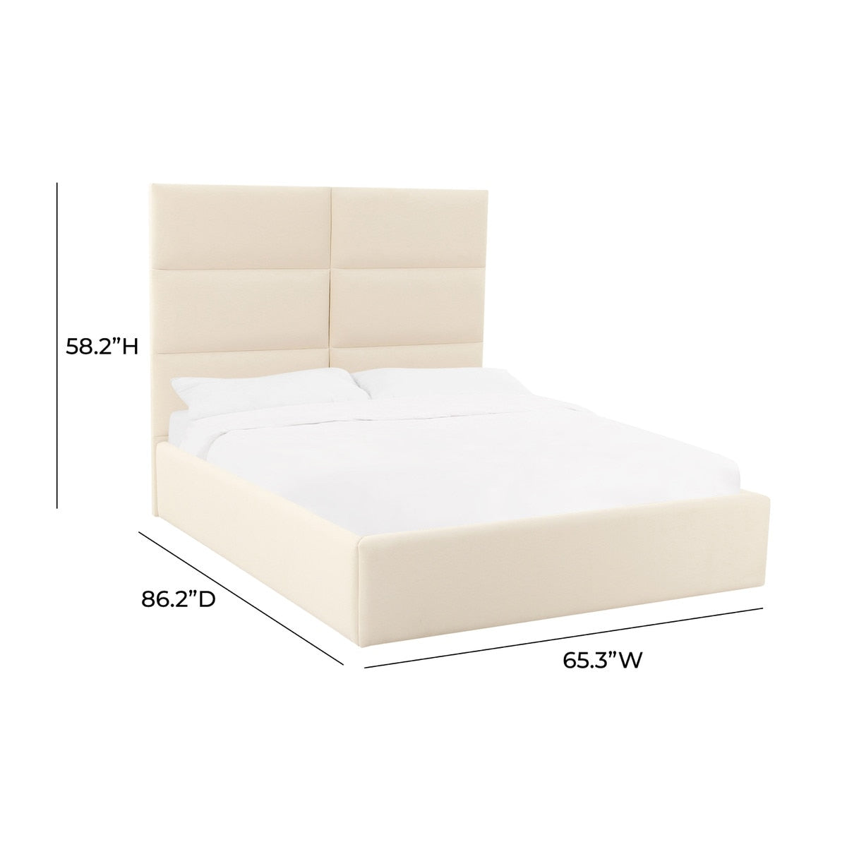 Eliana Cream Velvet Bed