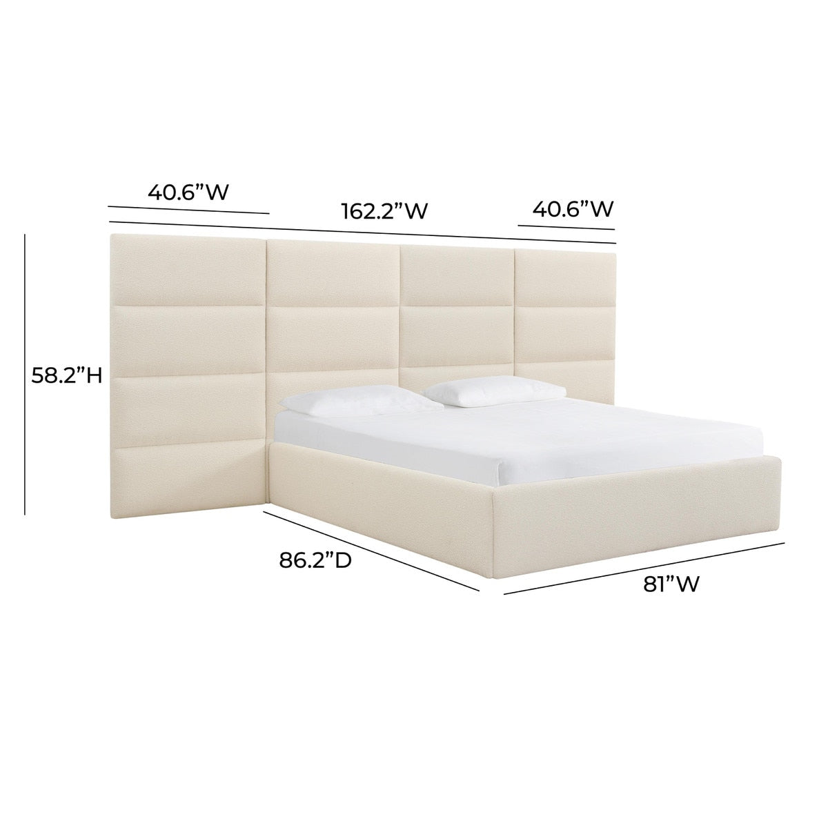 Eliana Cream Boucle Bed