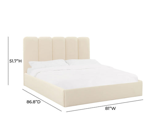 Palani Cream Velvet Bed