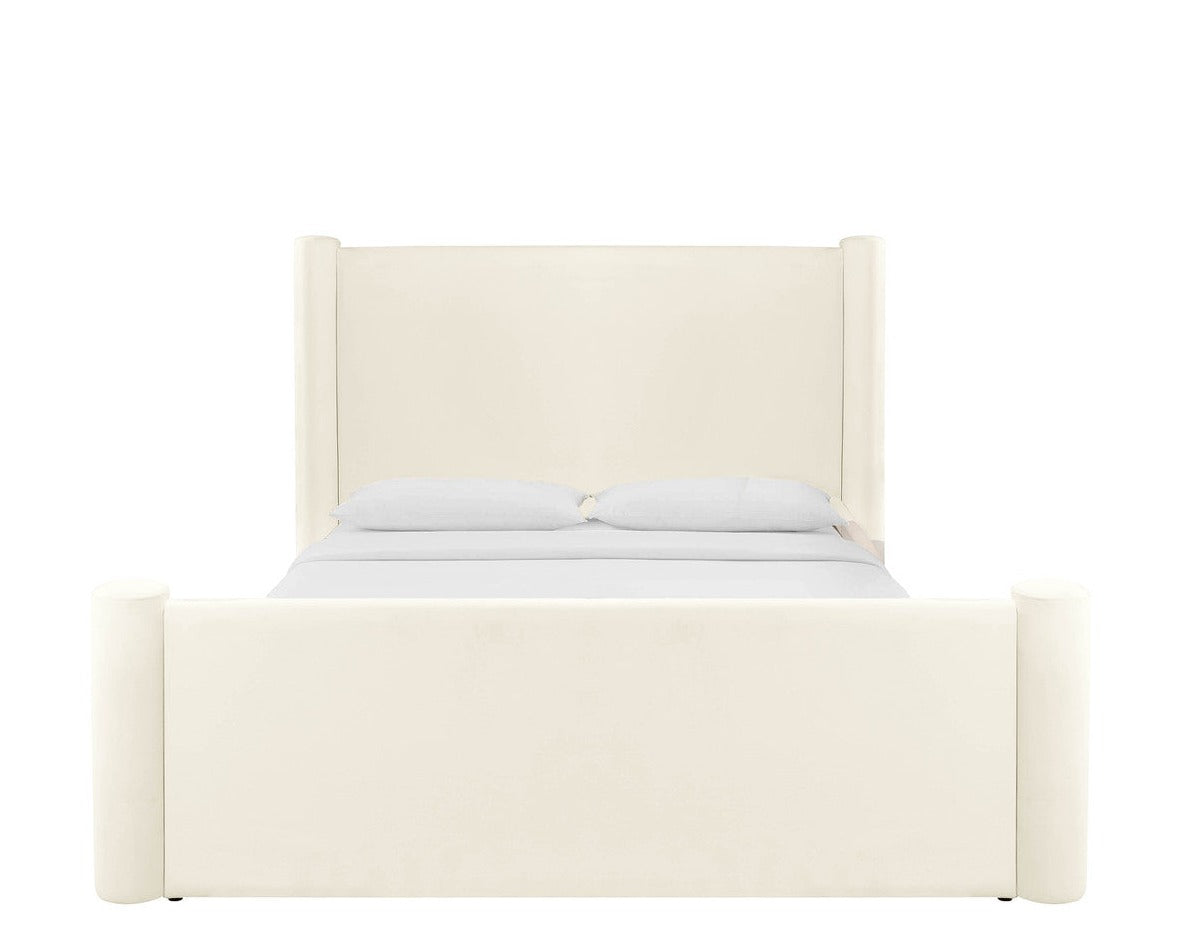 Athara Cream Velvet Bed