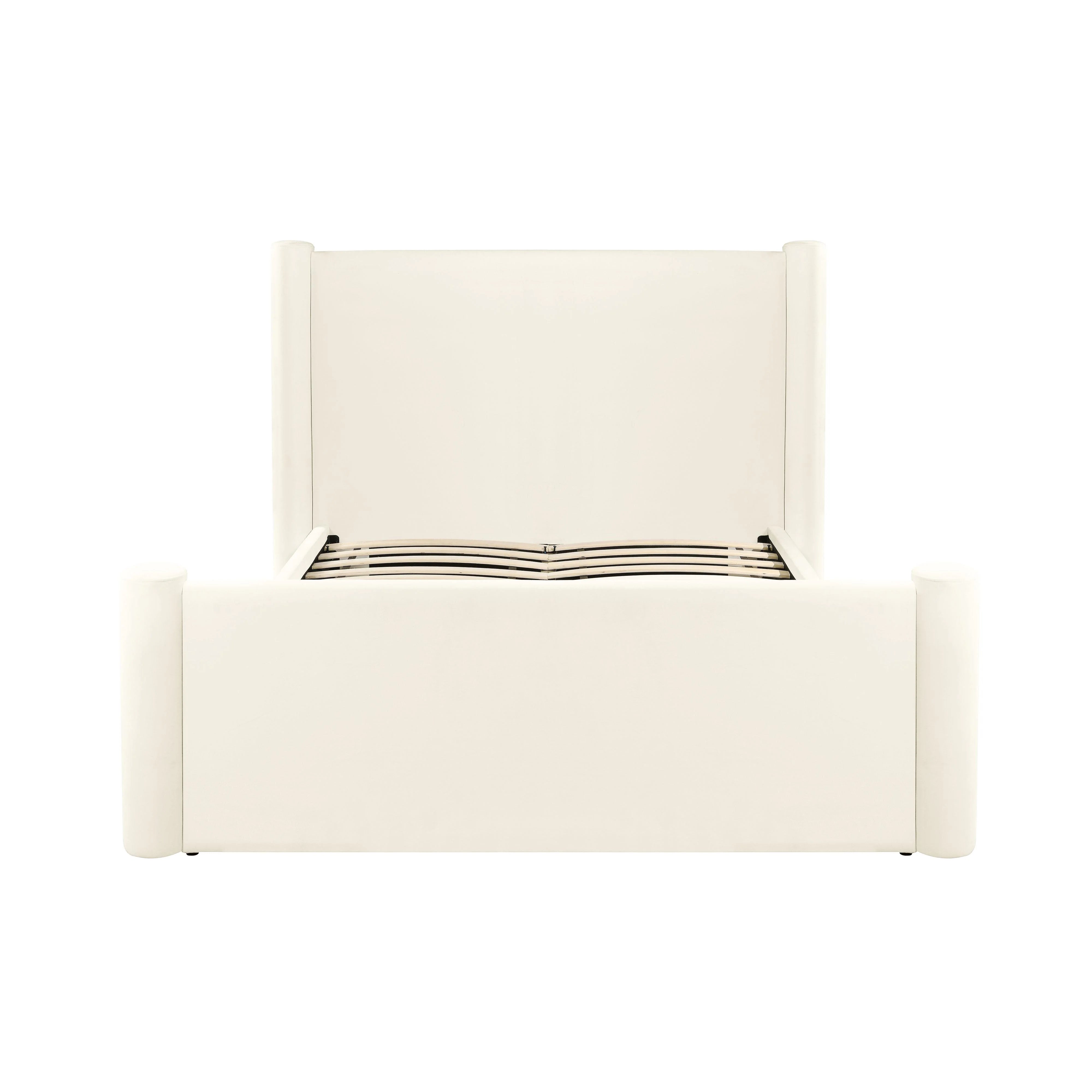 Athara Cream Velvet Bed