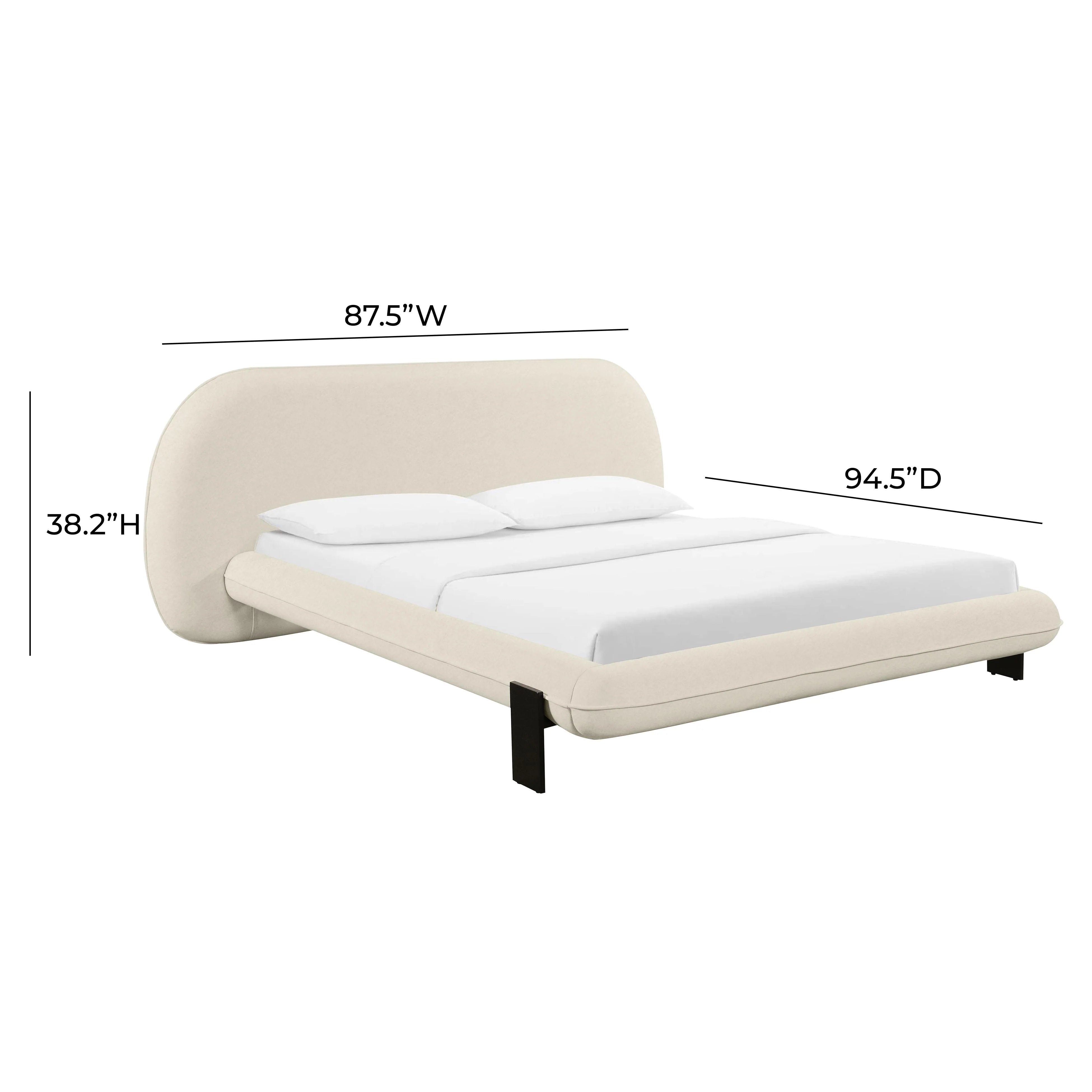 Ophelia Cream Performance Faux Wool Bed