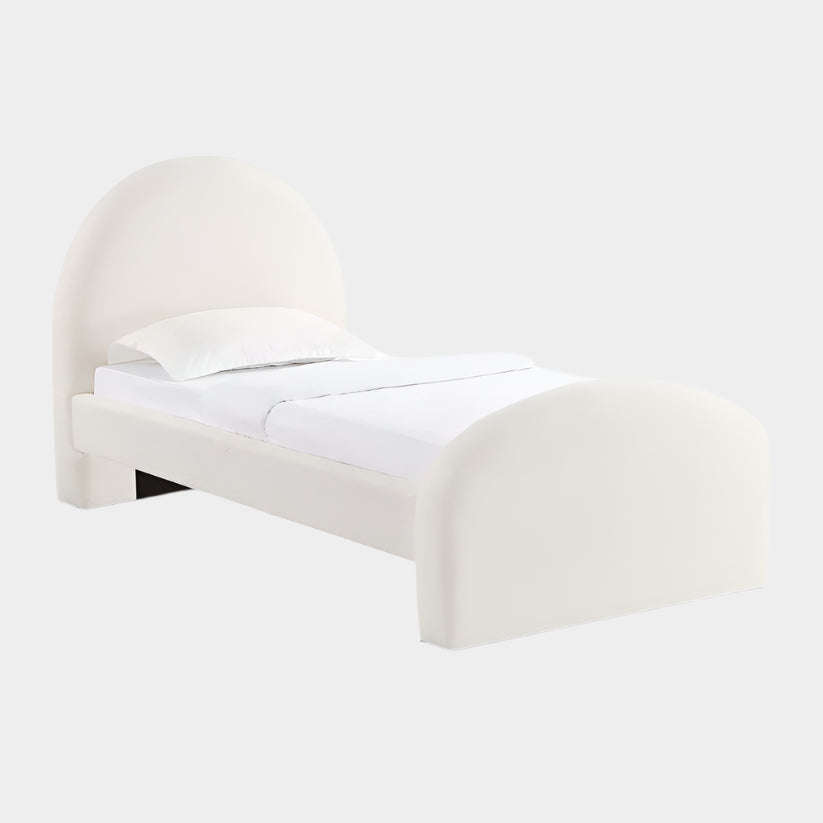 Moon Cream Boucle Twin Bed