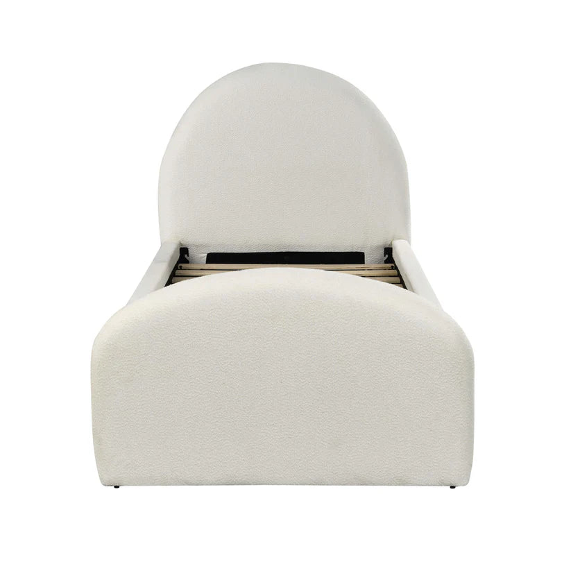 Moon Cream Boucle Twin Trundle Bed