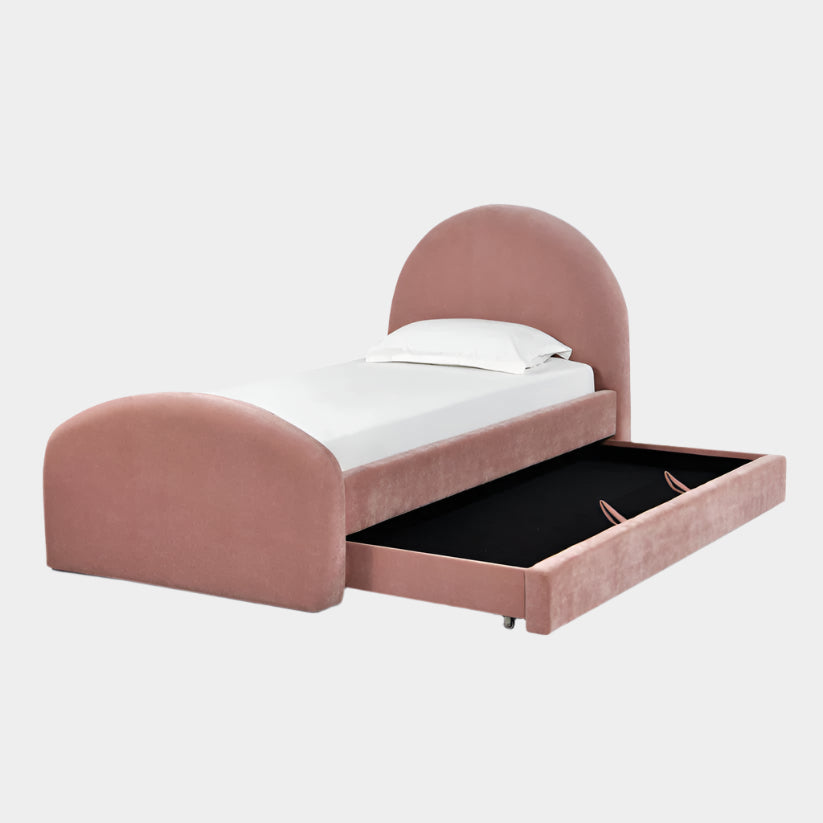 Moon Rose Upcycled Chenille Twin Trundle Bed