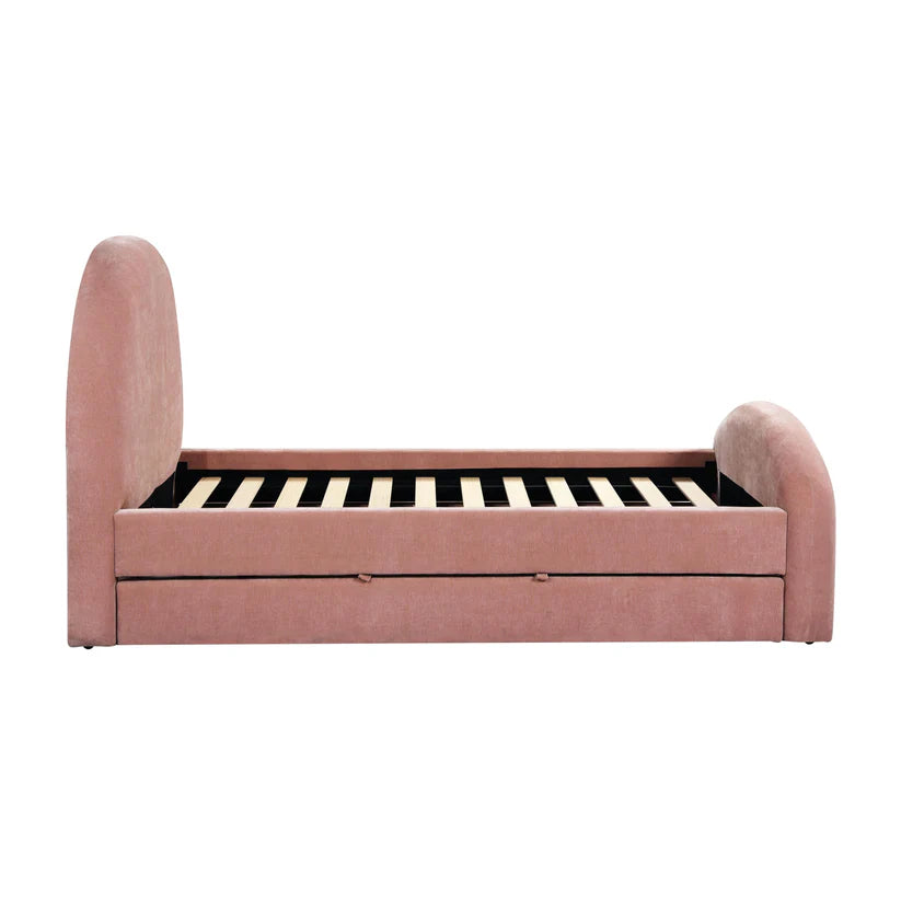 Moon Rose Upcycled Chenille Twin Trundle Bed