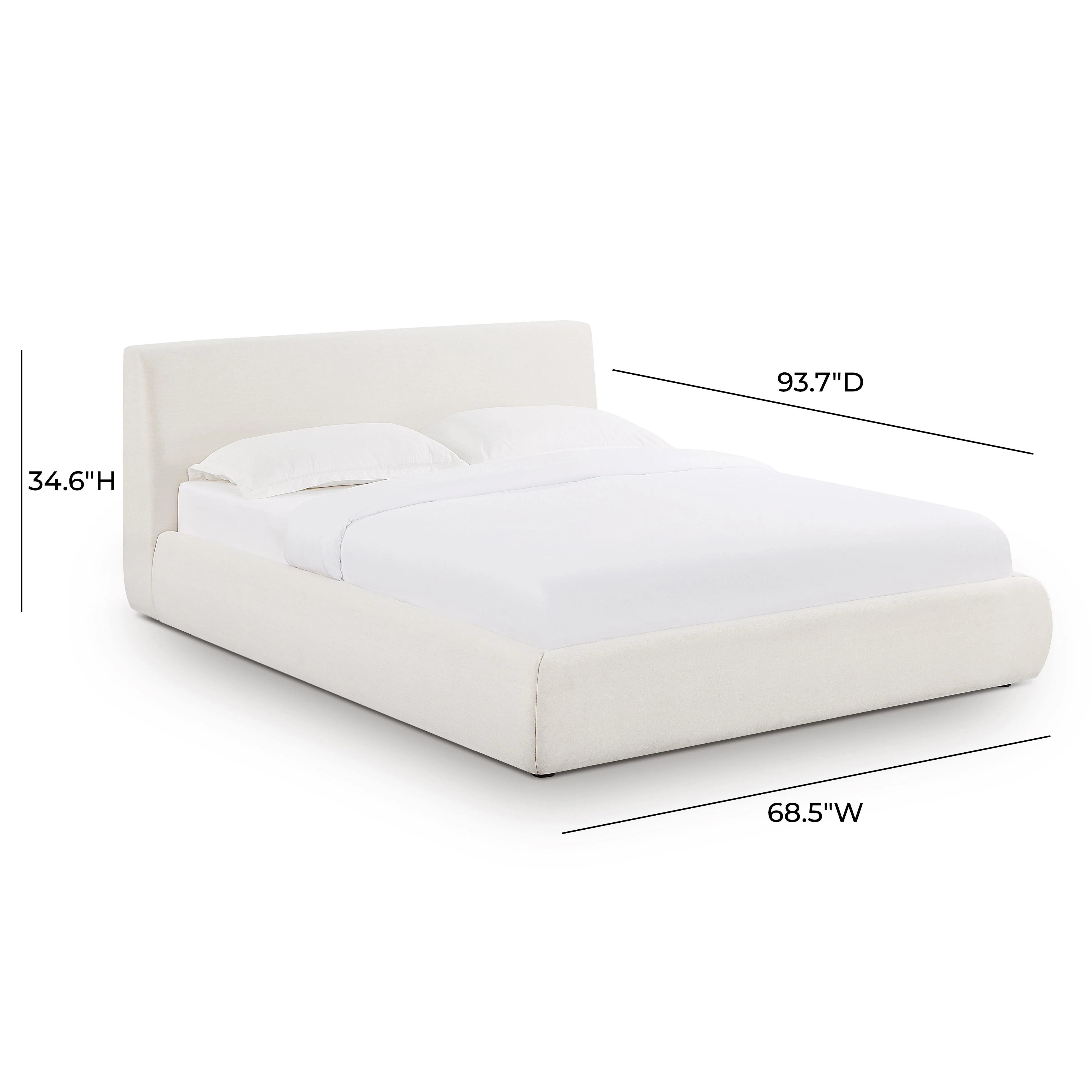 Isla Cream Upcycled Performance Linen Bed