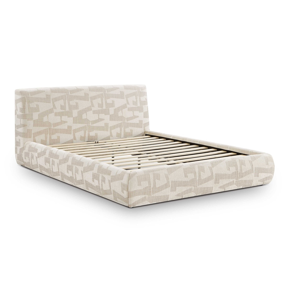 Isla Cream Jacquard Pattern Queen Bed