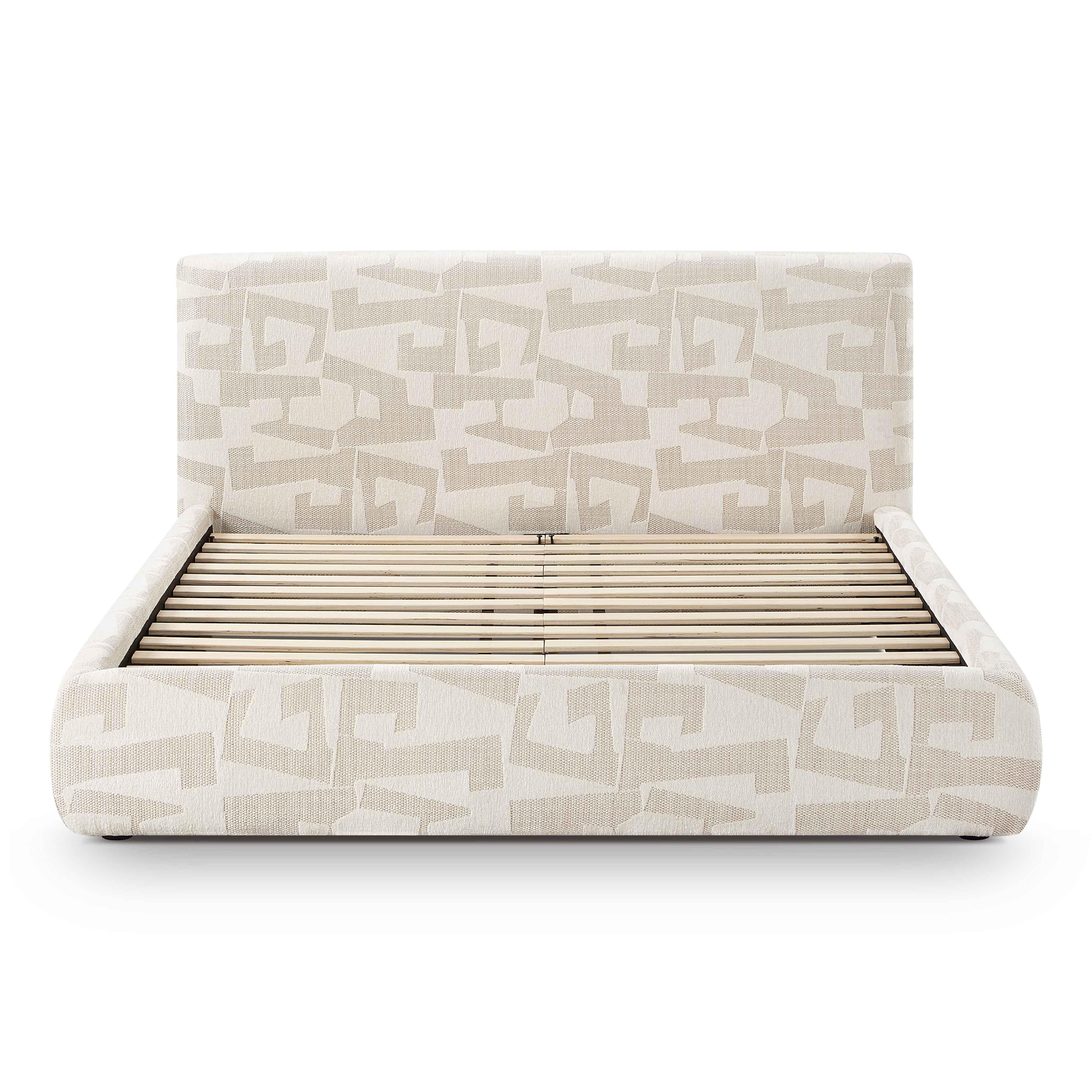 Isla Cream Jacquard Pattern Bed