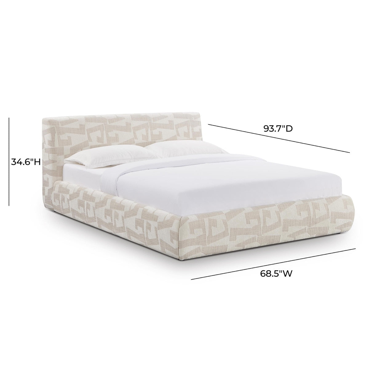 Isla Cream Jacquard Pattern Queen Bed