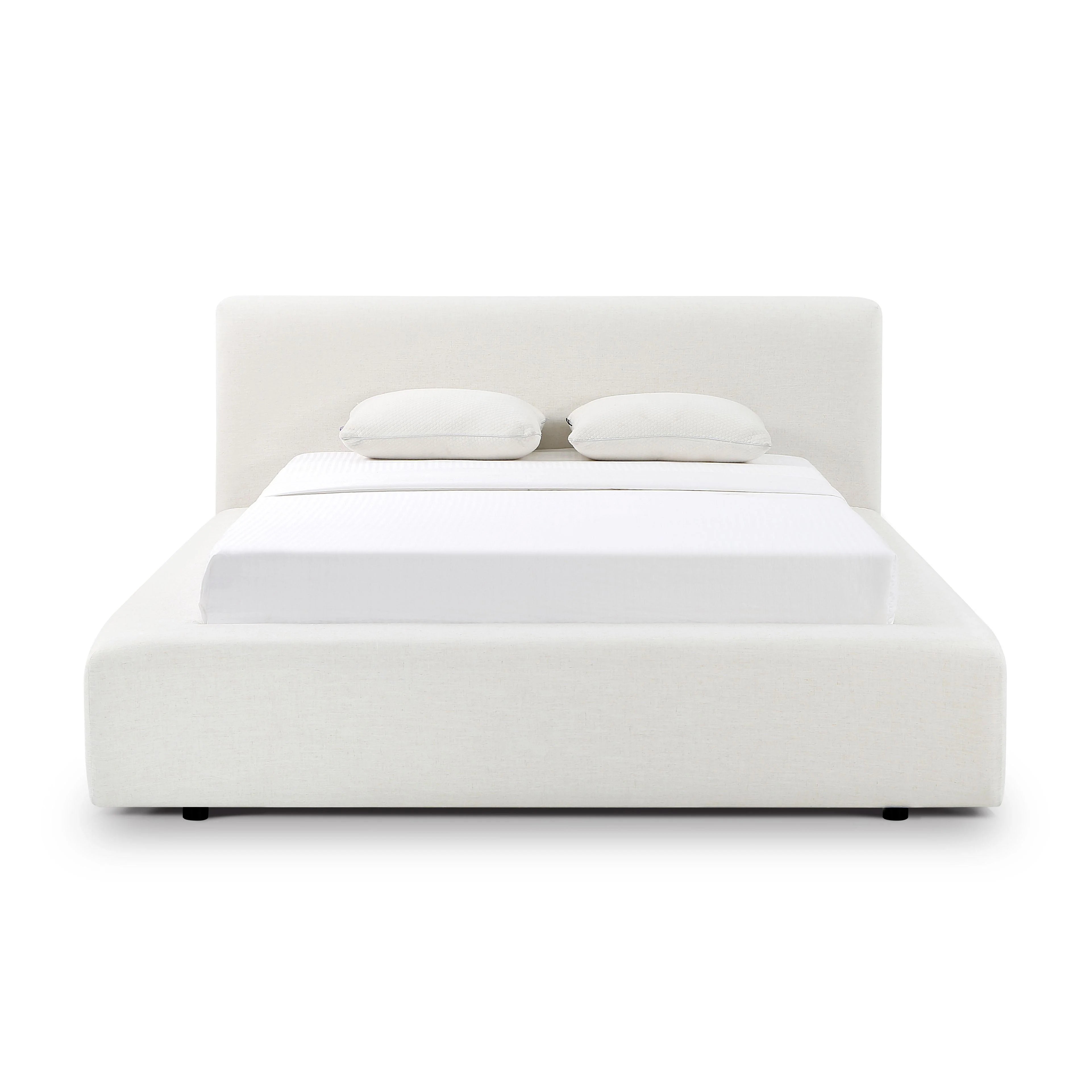 Meena Cream Upcycled Performance Linen Storage Bed