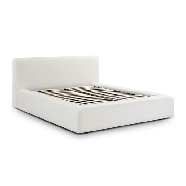 Meena Cream Upcycled Linen Storage Bed