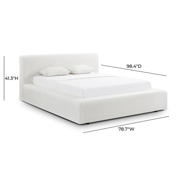 Meena Cream Upcycled Linen Storage Bed