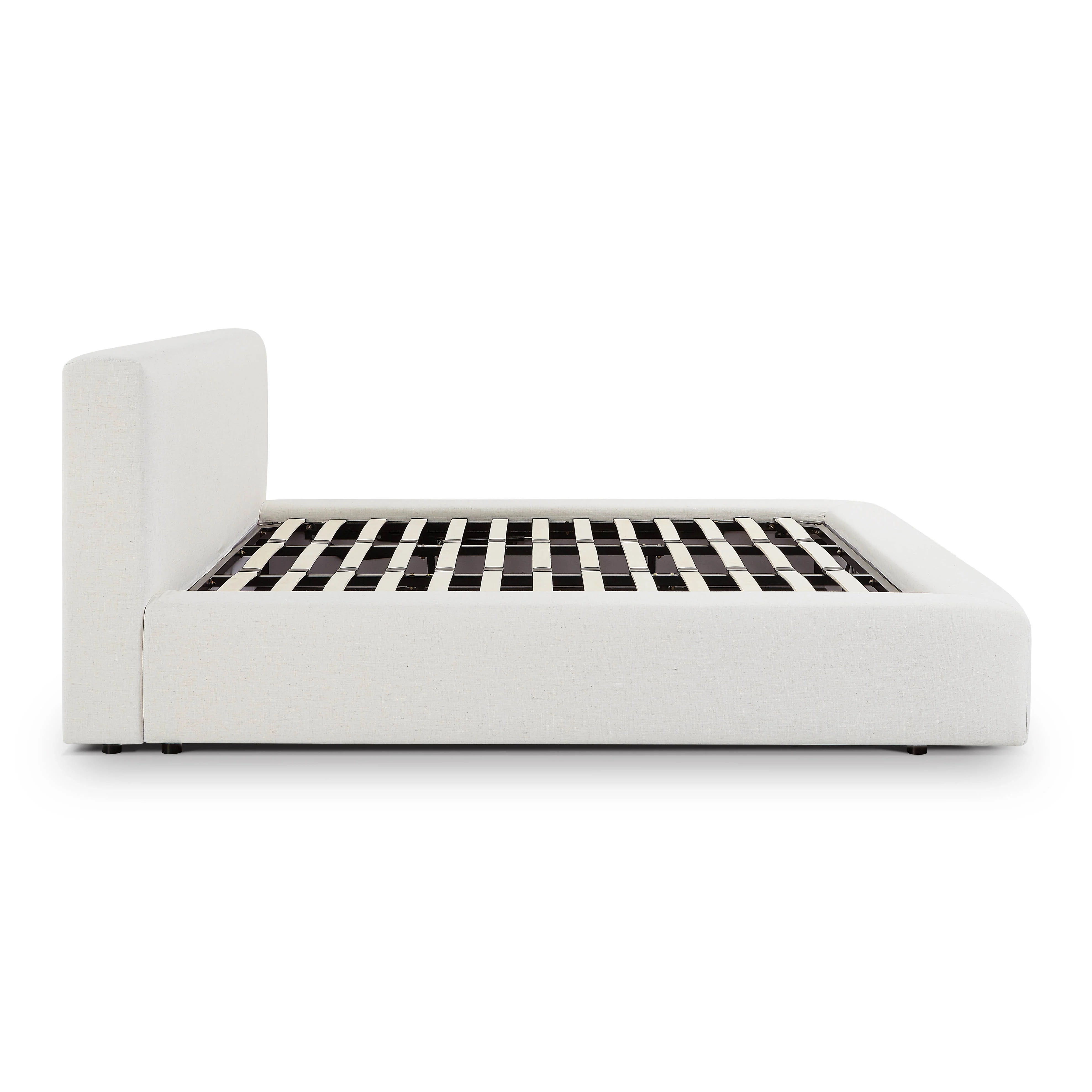 Meena Cream Upcycled Performance Linen Storage Bed
