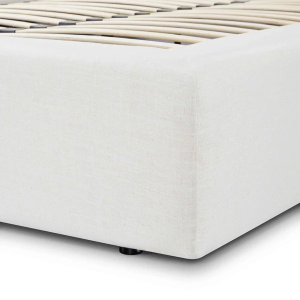 Meena Cream Upcycled Linen Storage Bed