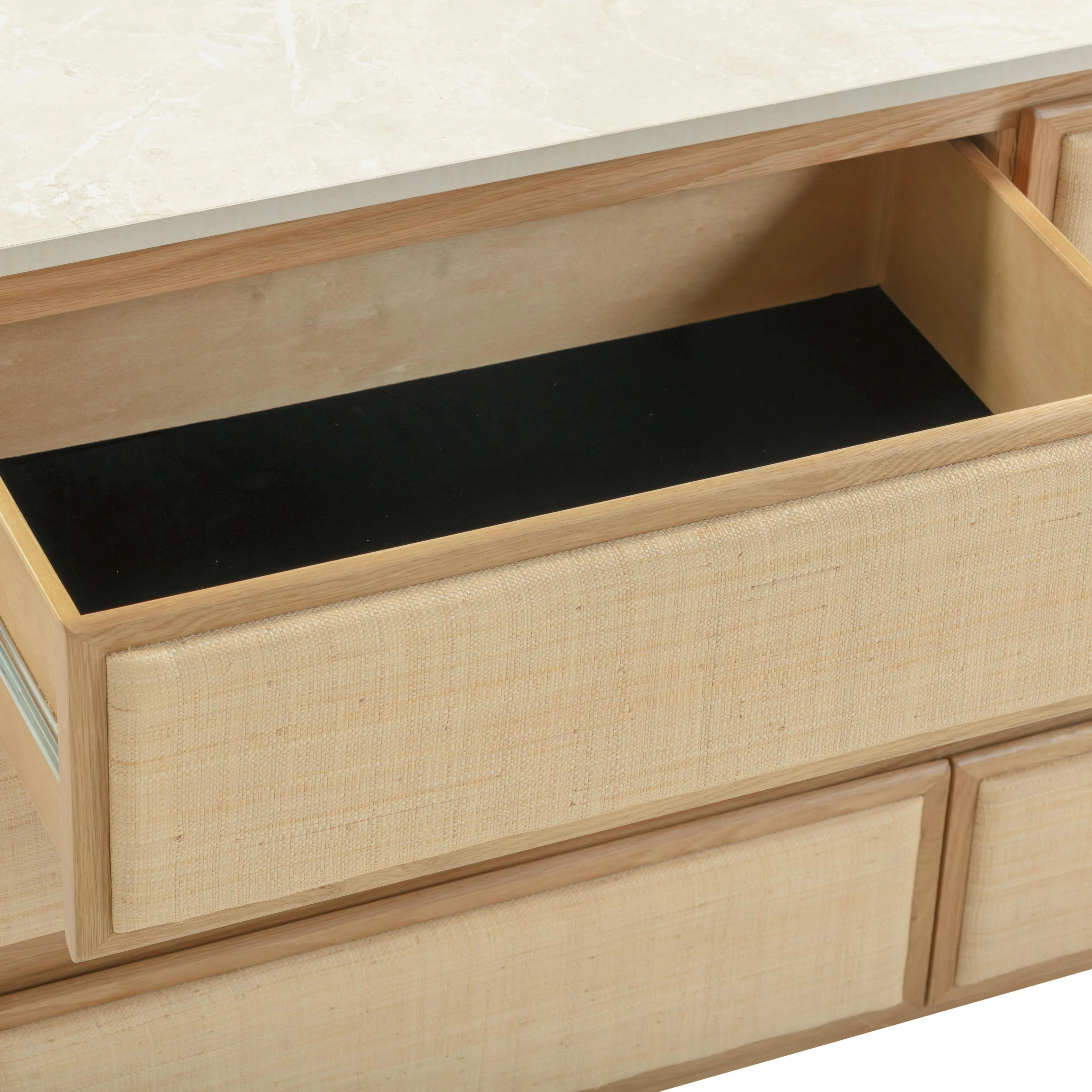 Paige 56" Natural Oak 6-Drawer Dresser