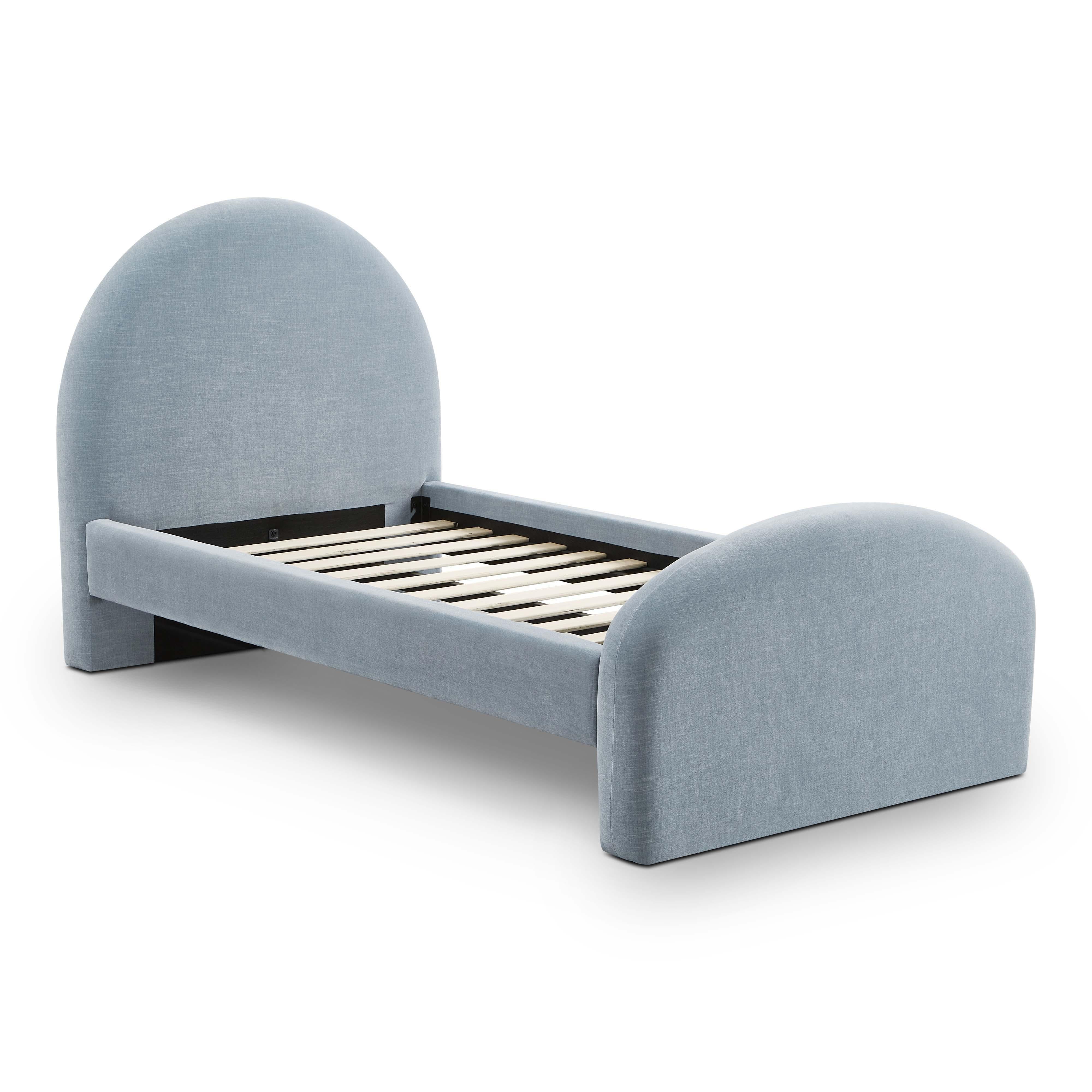 Moon Chambray Blue Performance Chenille Twin Bed
