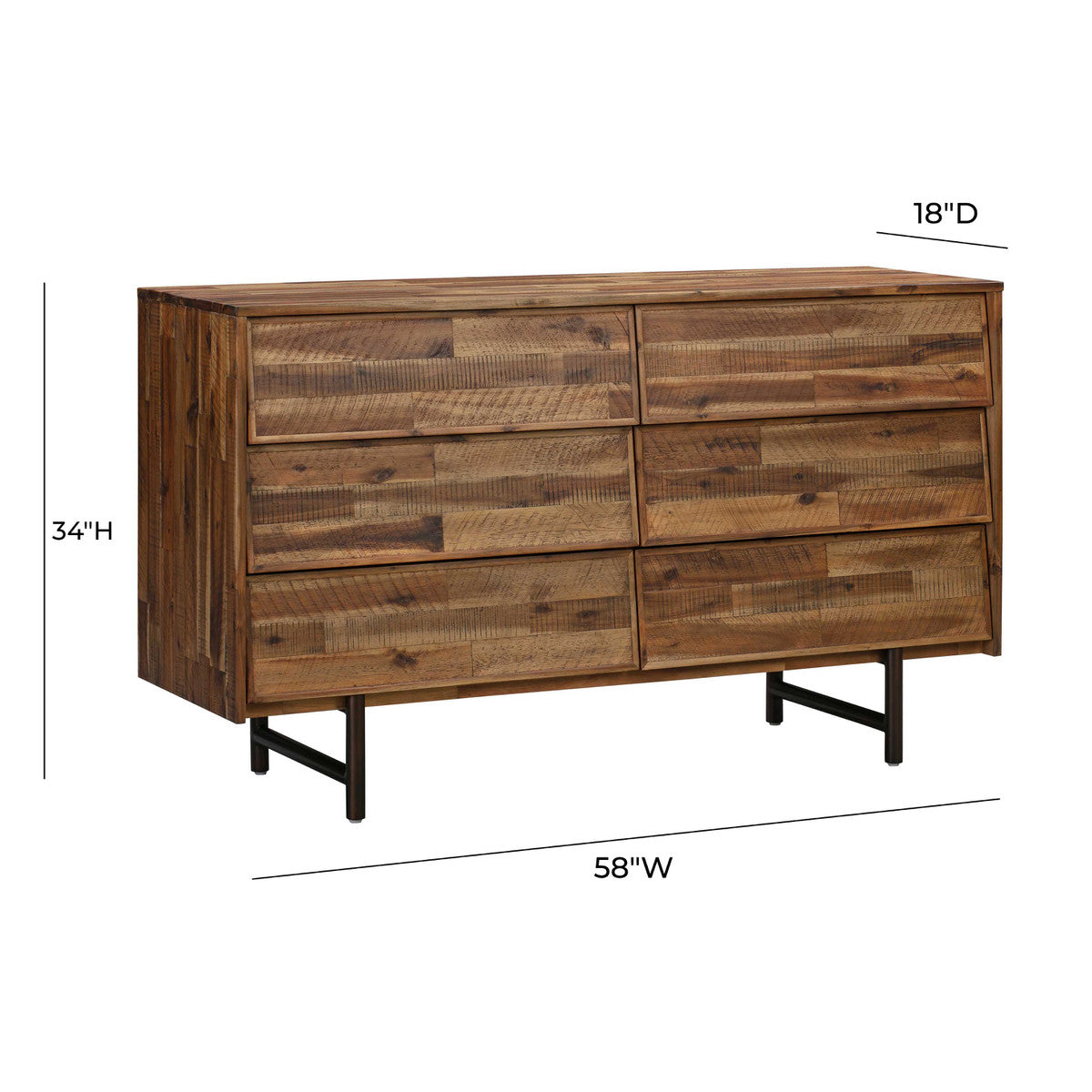 Bushwick Wooden 6 Drawer Dresser