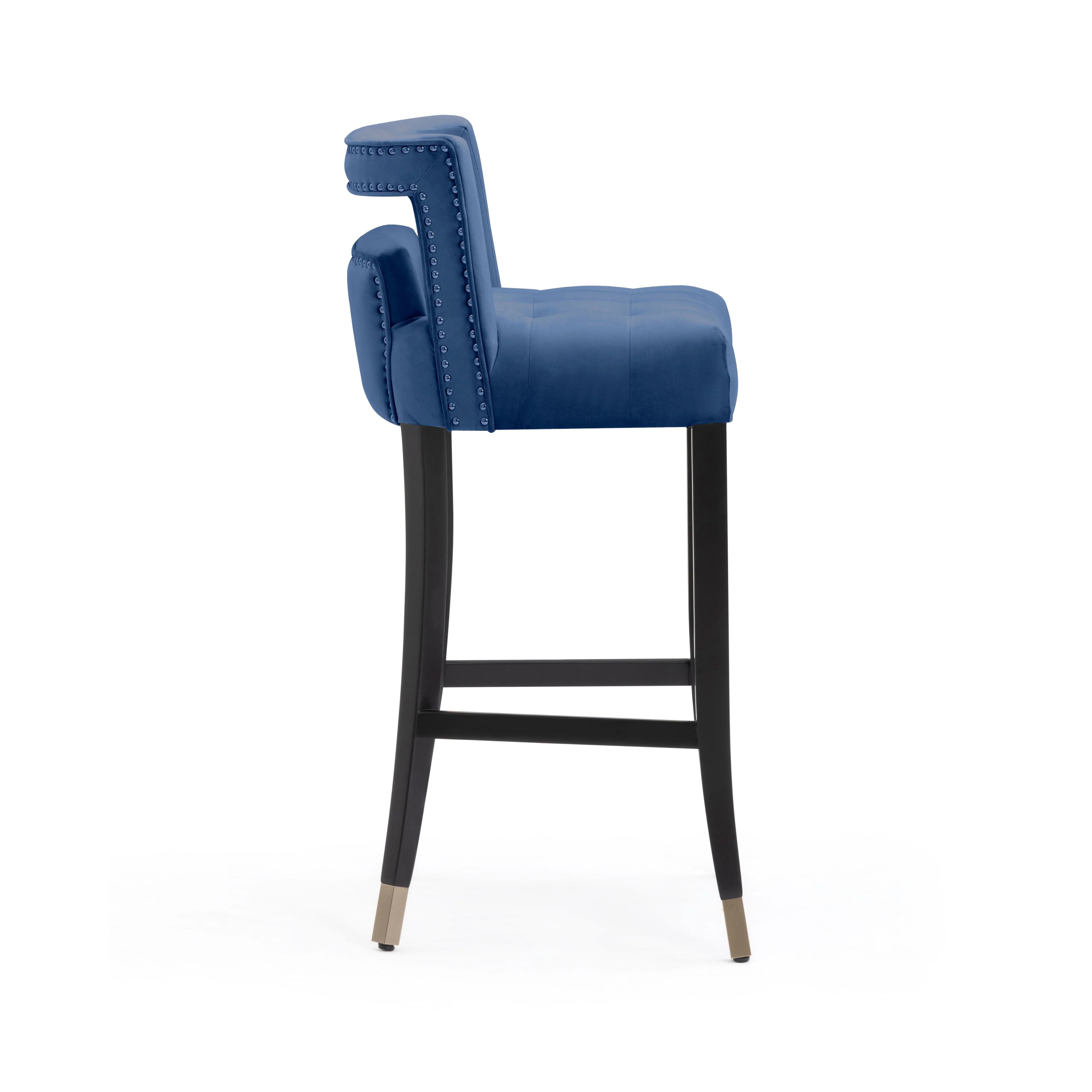 Tabouret de bar en velours bleu marine Hart