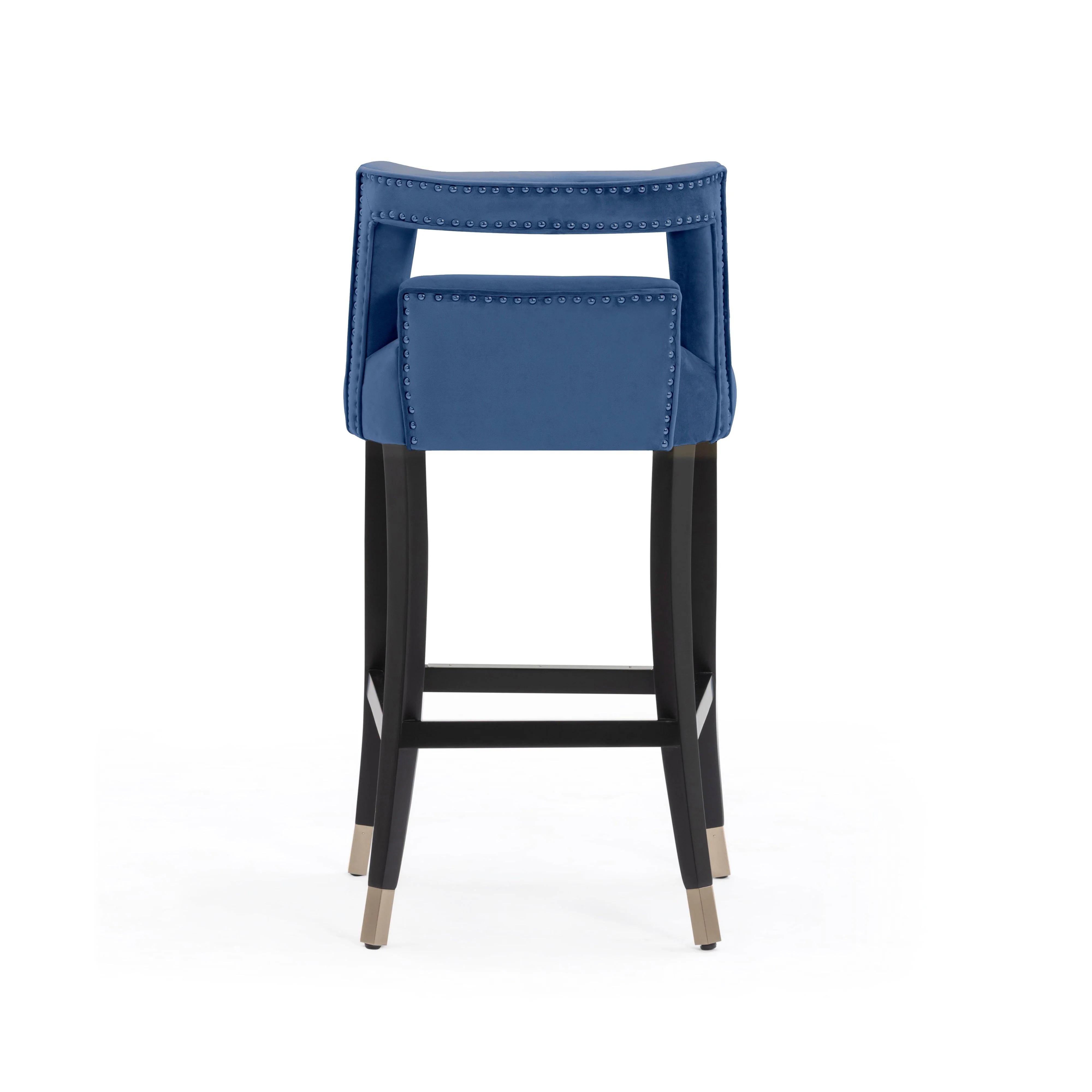 Tabouret de bar en velours bleu marine Hart