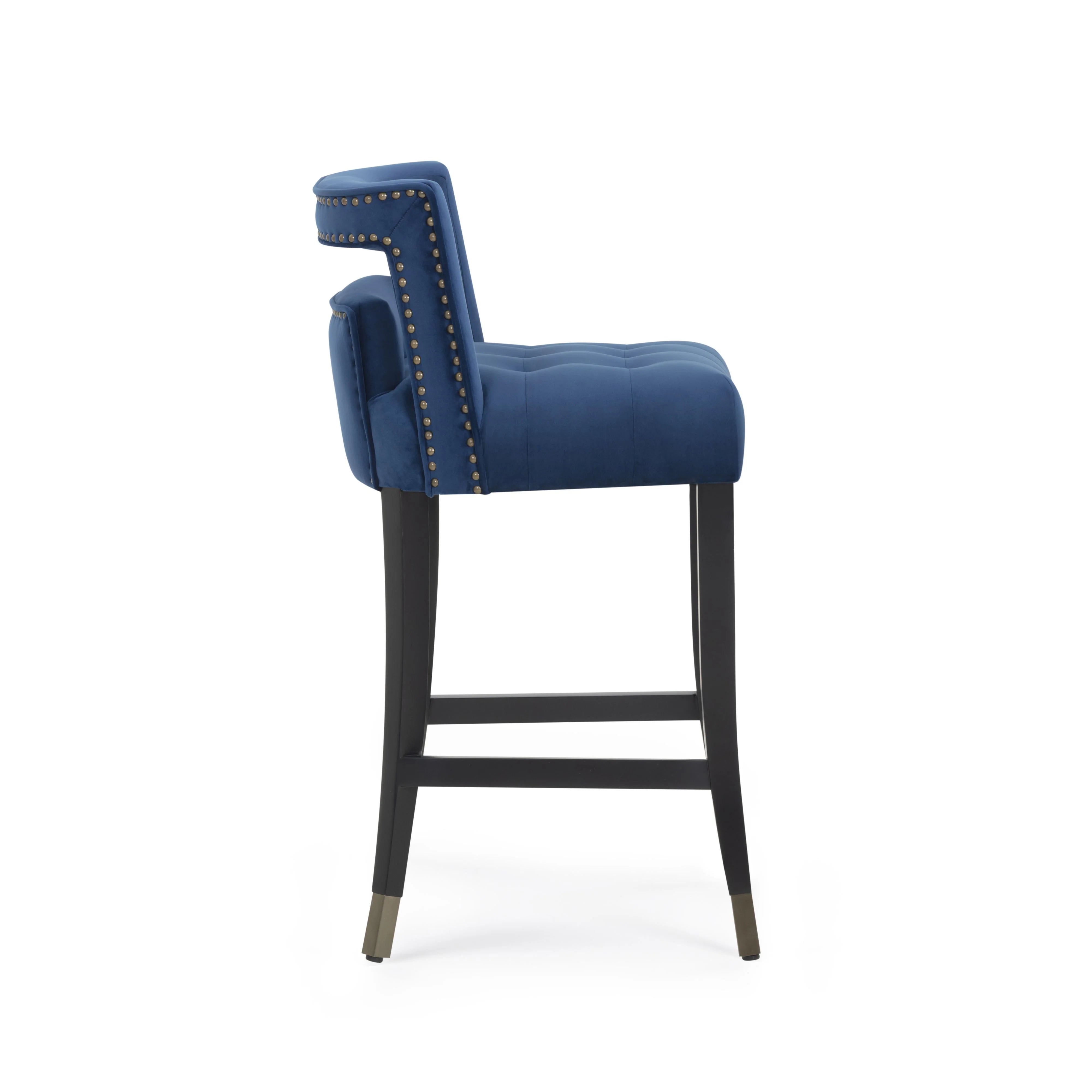 Tabouret de bar en velours bleu marine Hart