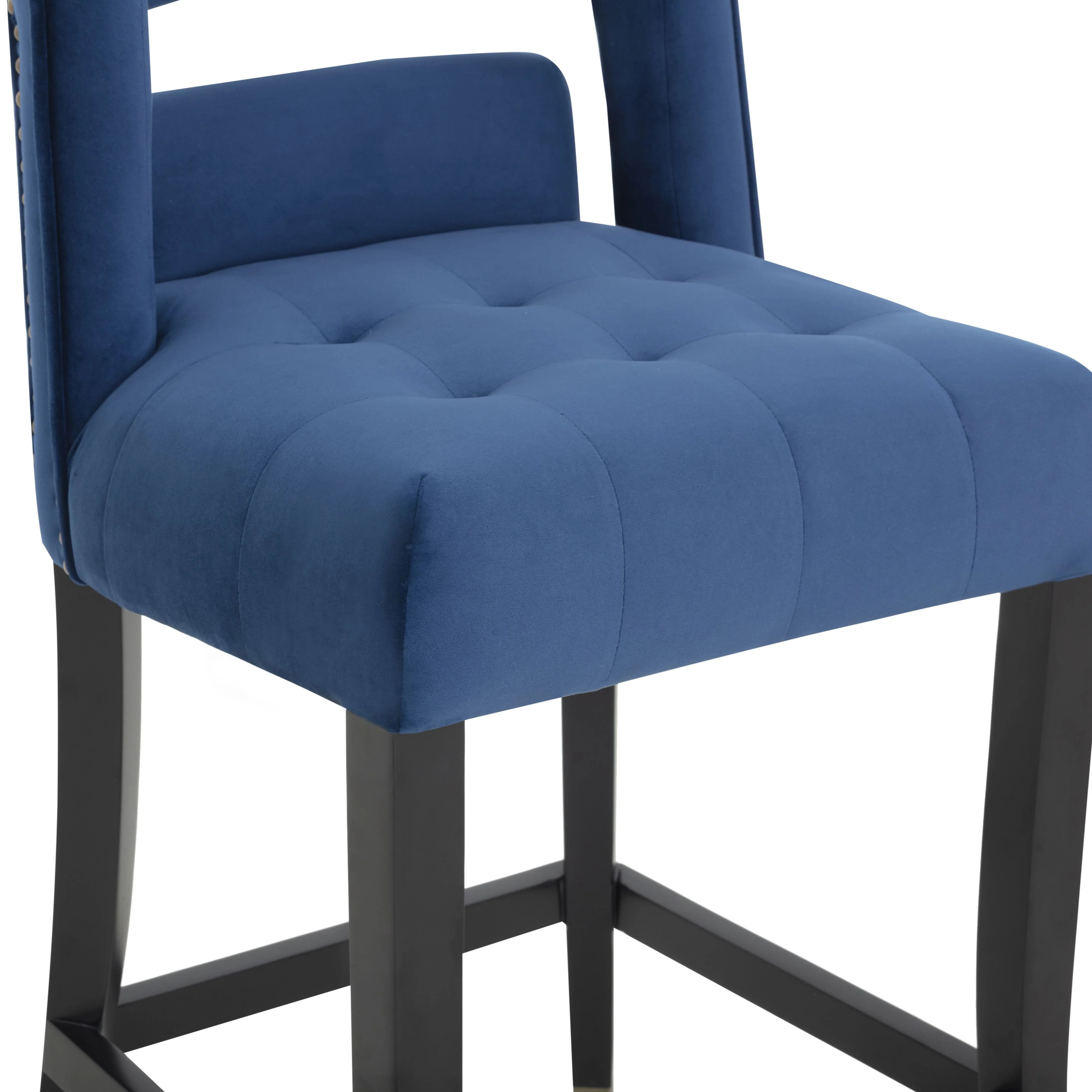 Tabouret de bar en velours bleu marine Hart