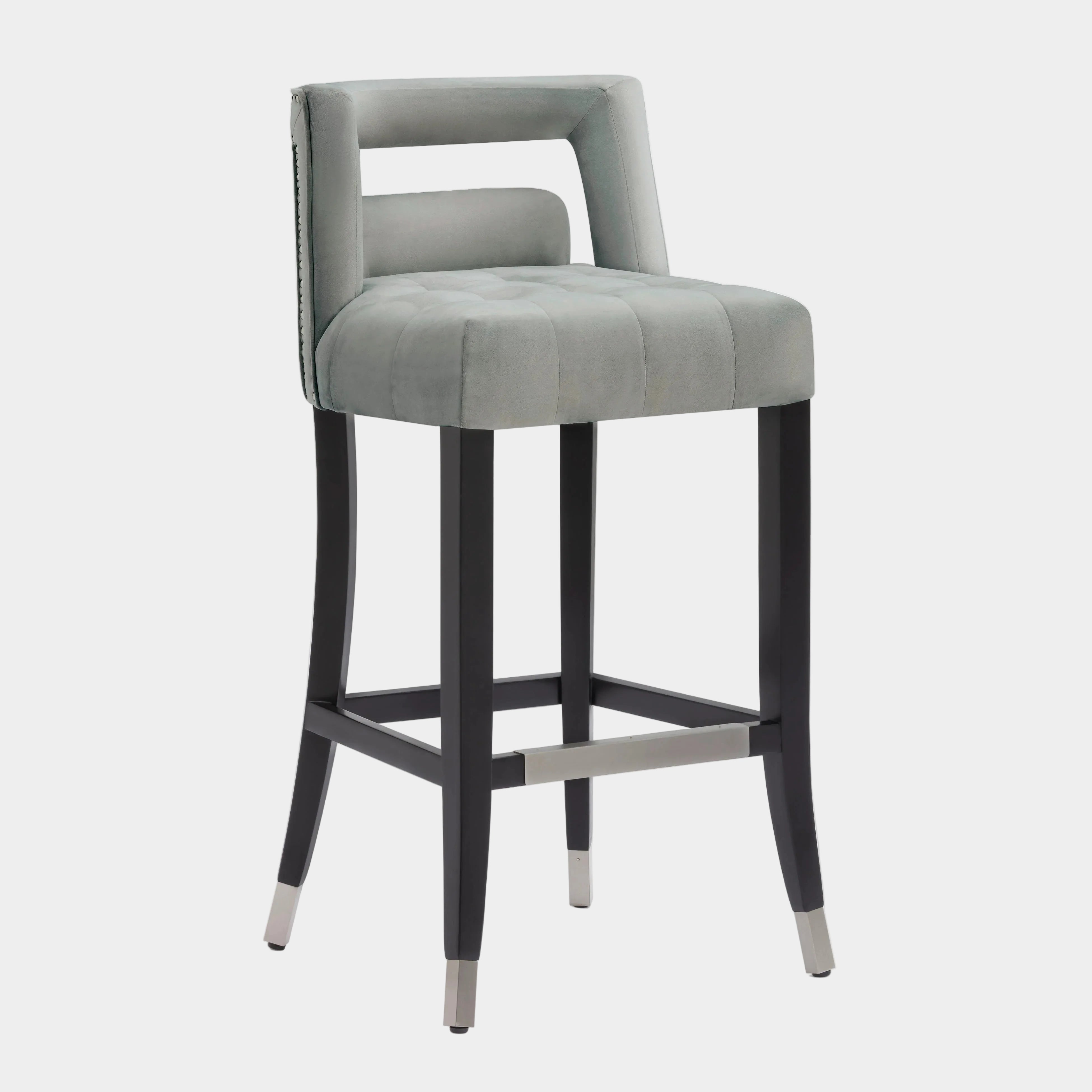 Tabouret de bar en velours bleu marine Hart