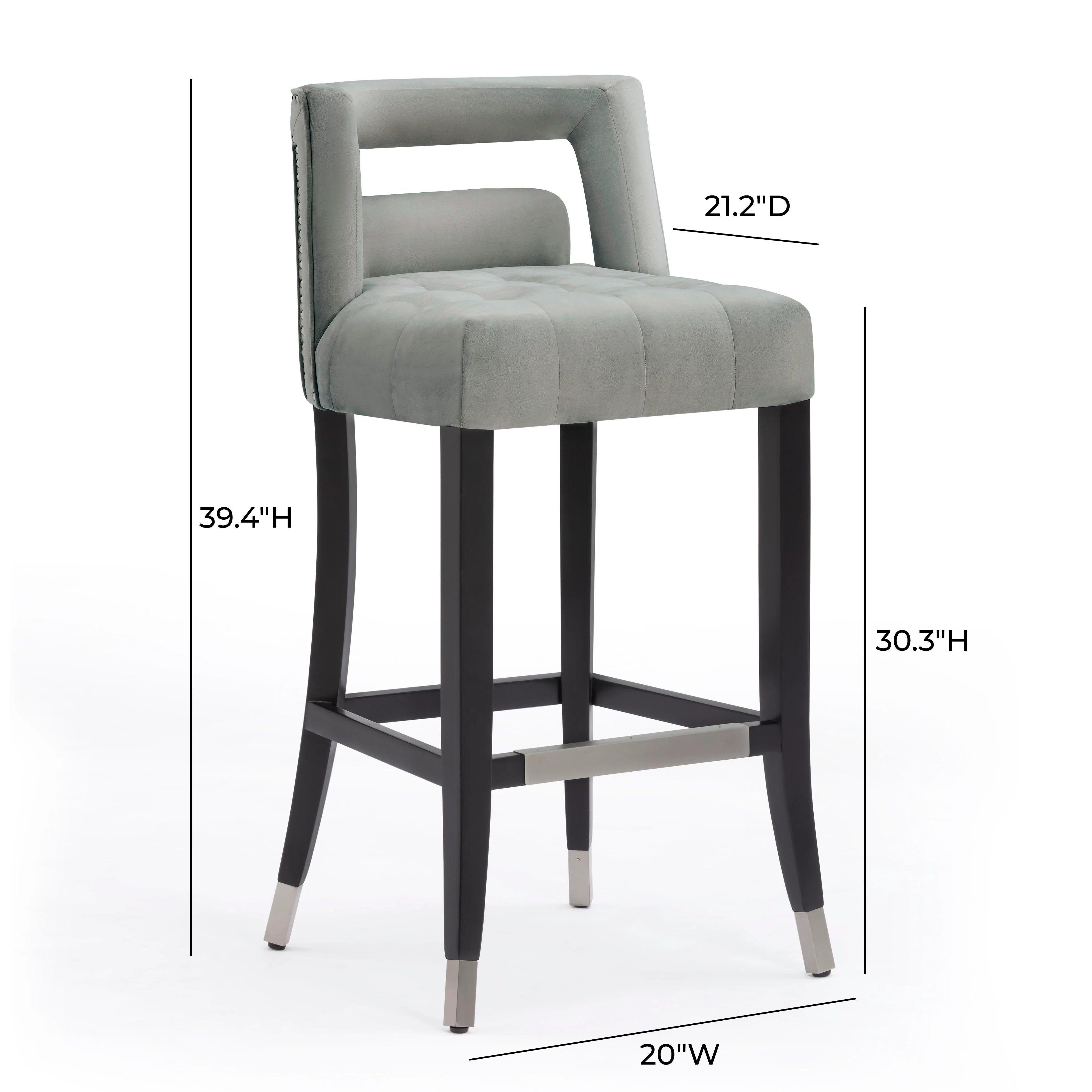 Tabouret de bar en velours bleu marine Hart