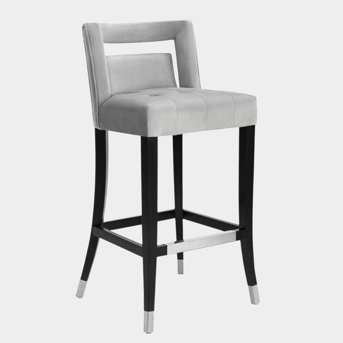 Hart Grey Velvet Bar Stool