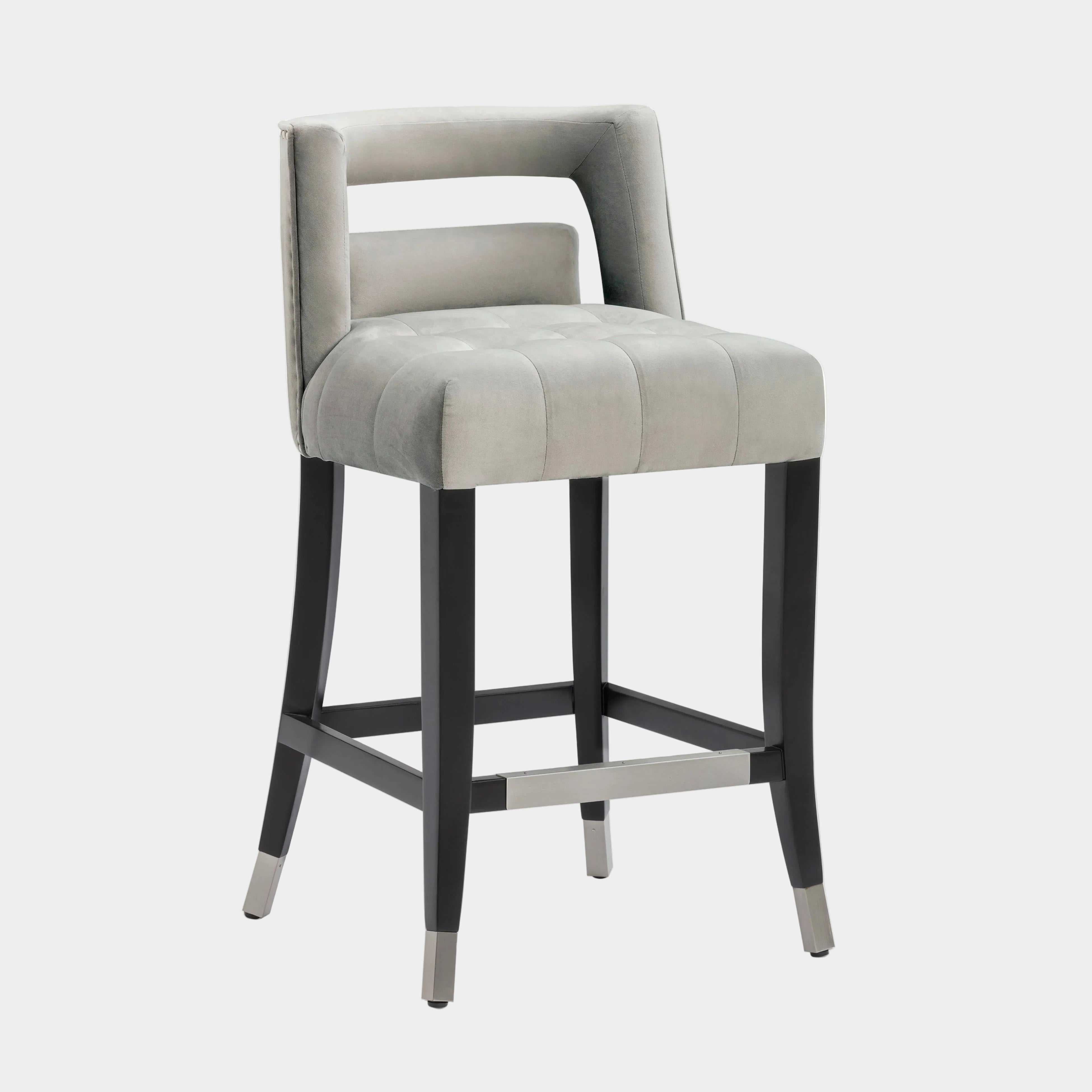 Tabouret de bar en velours bleu marine Hart