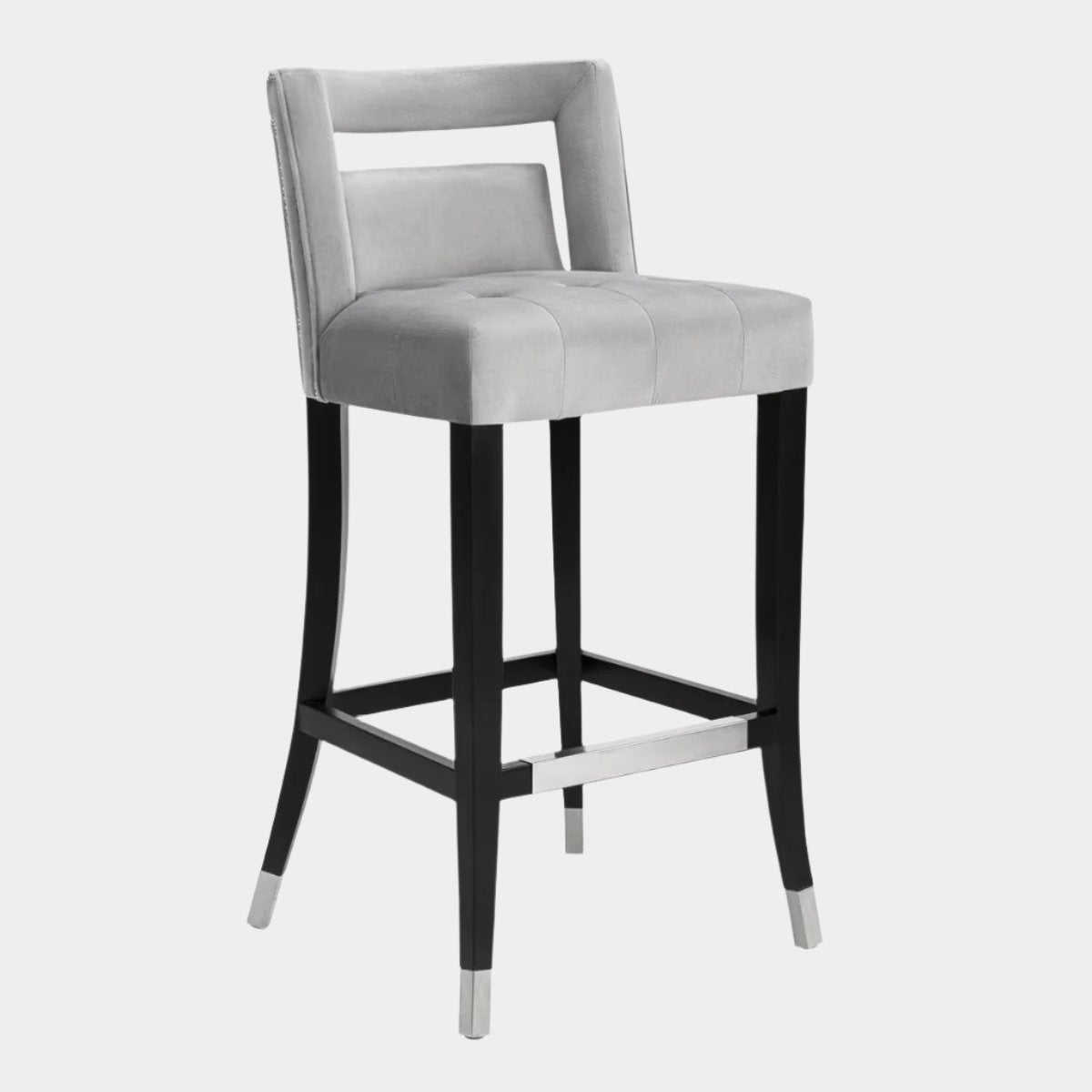 Hart Grey Velvet Counter Stool