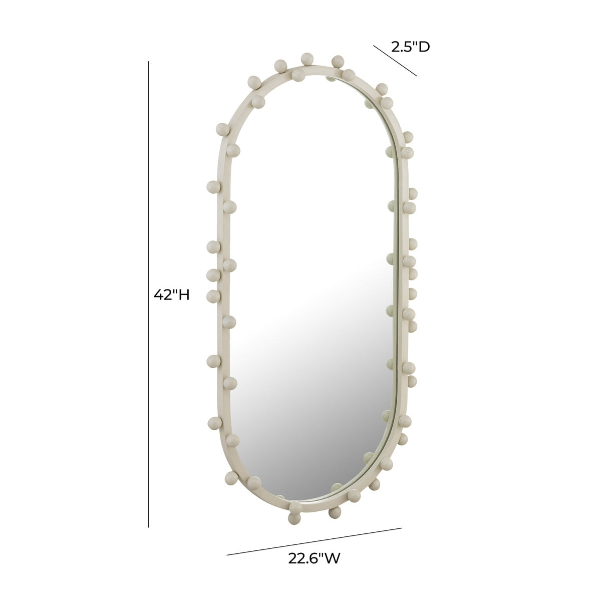 Bubbles Ivory Large Oval Wall Mirror