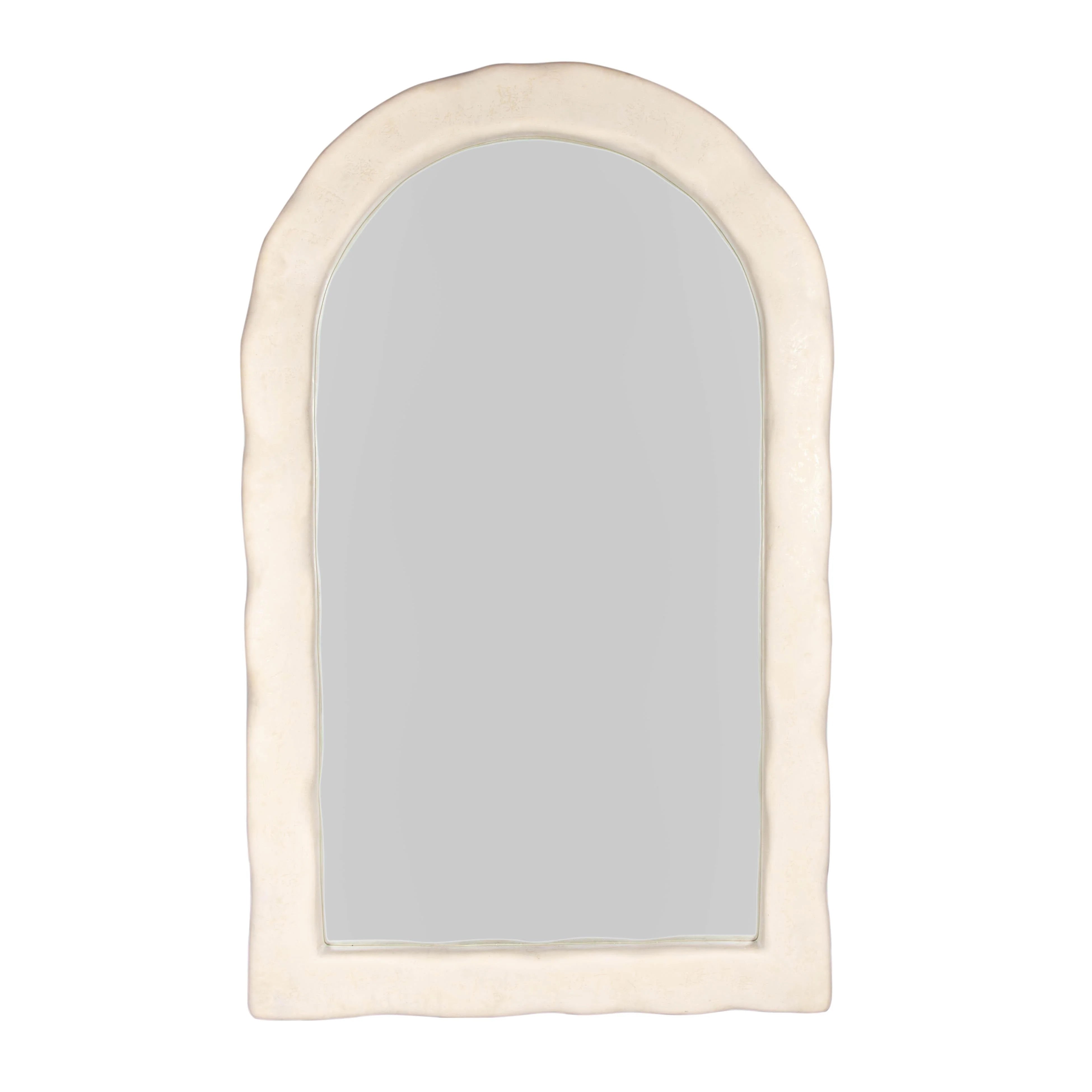 Miroir de sol texturé crème Kaia 