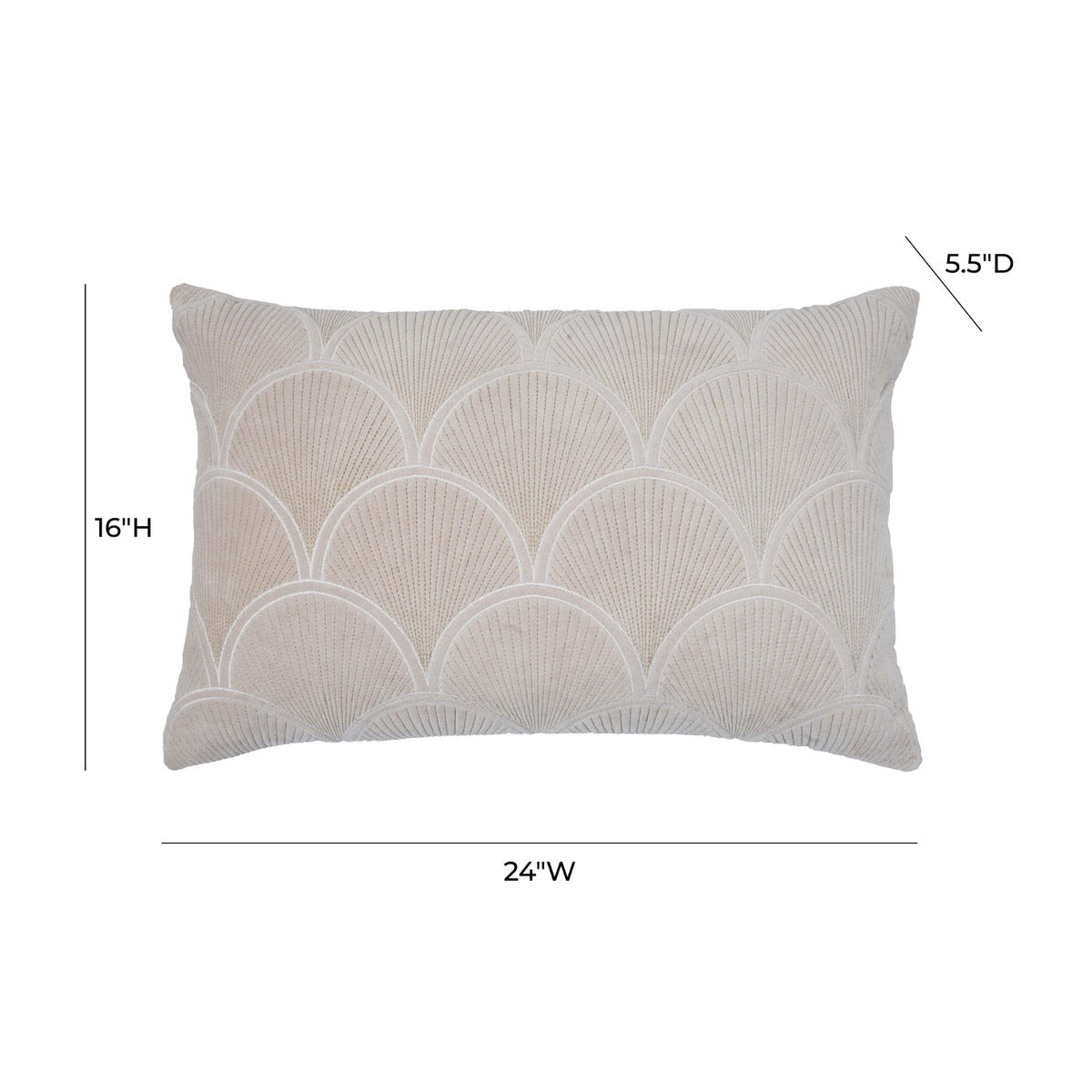 Destiny White Woven 24" x 16" Rectangular Cushion