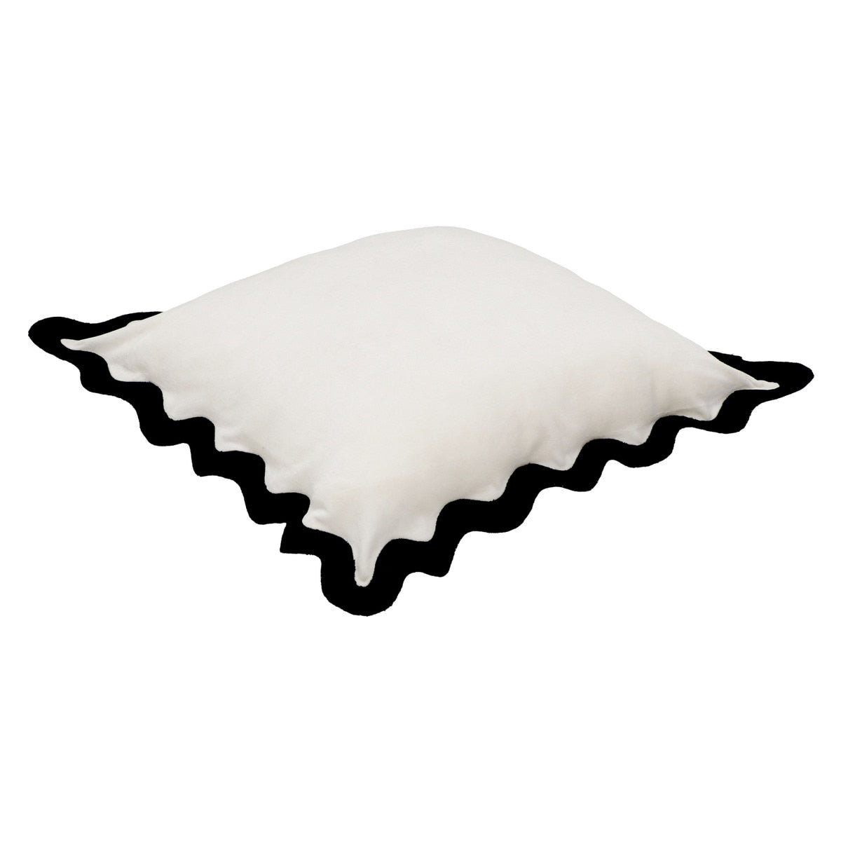 Scalloped Edge  Cotton Velvet Throw Pillow